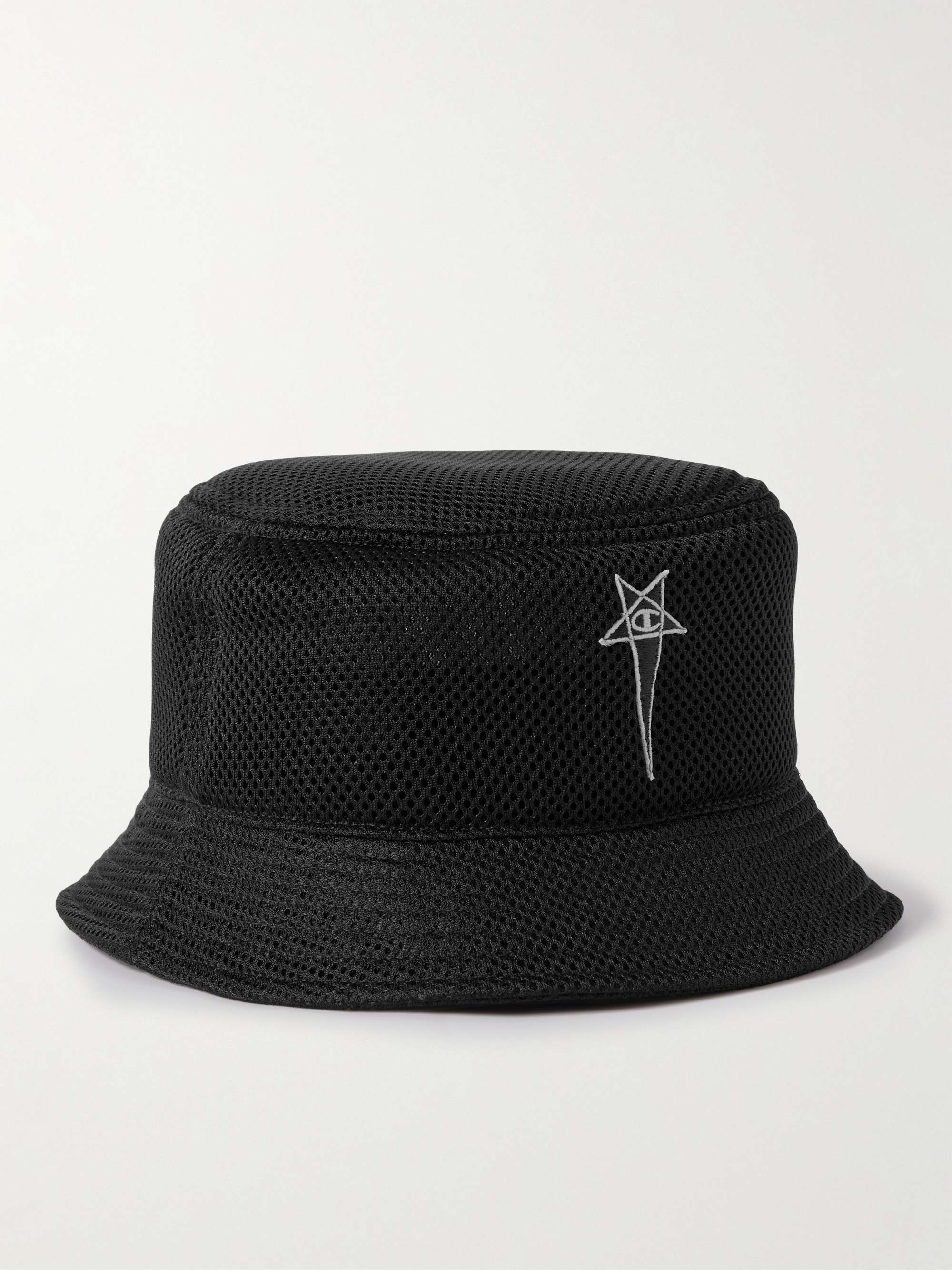 aungcrown logo summer black mesh bucket hats