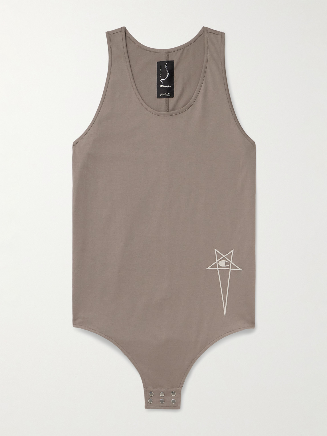 + Champion Embroidered Organic Cotton-Jersey Tank Top