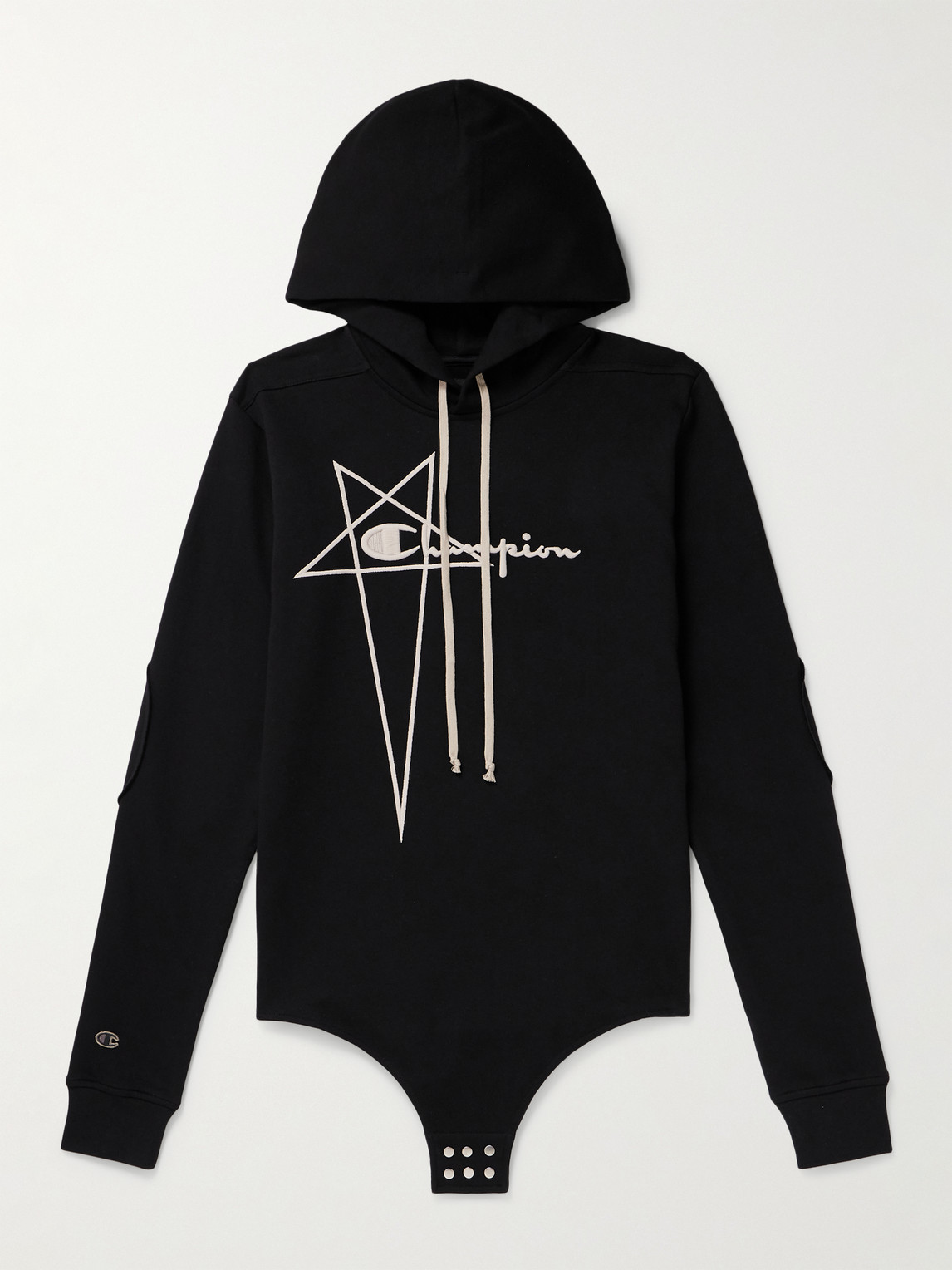 Rick Owens - Champion Embroidered Organic Cotton-Jersey Hoodie