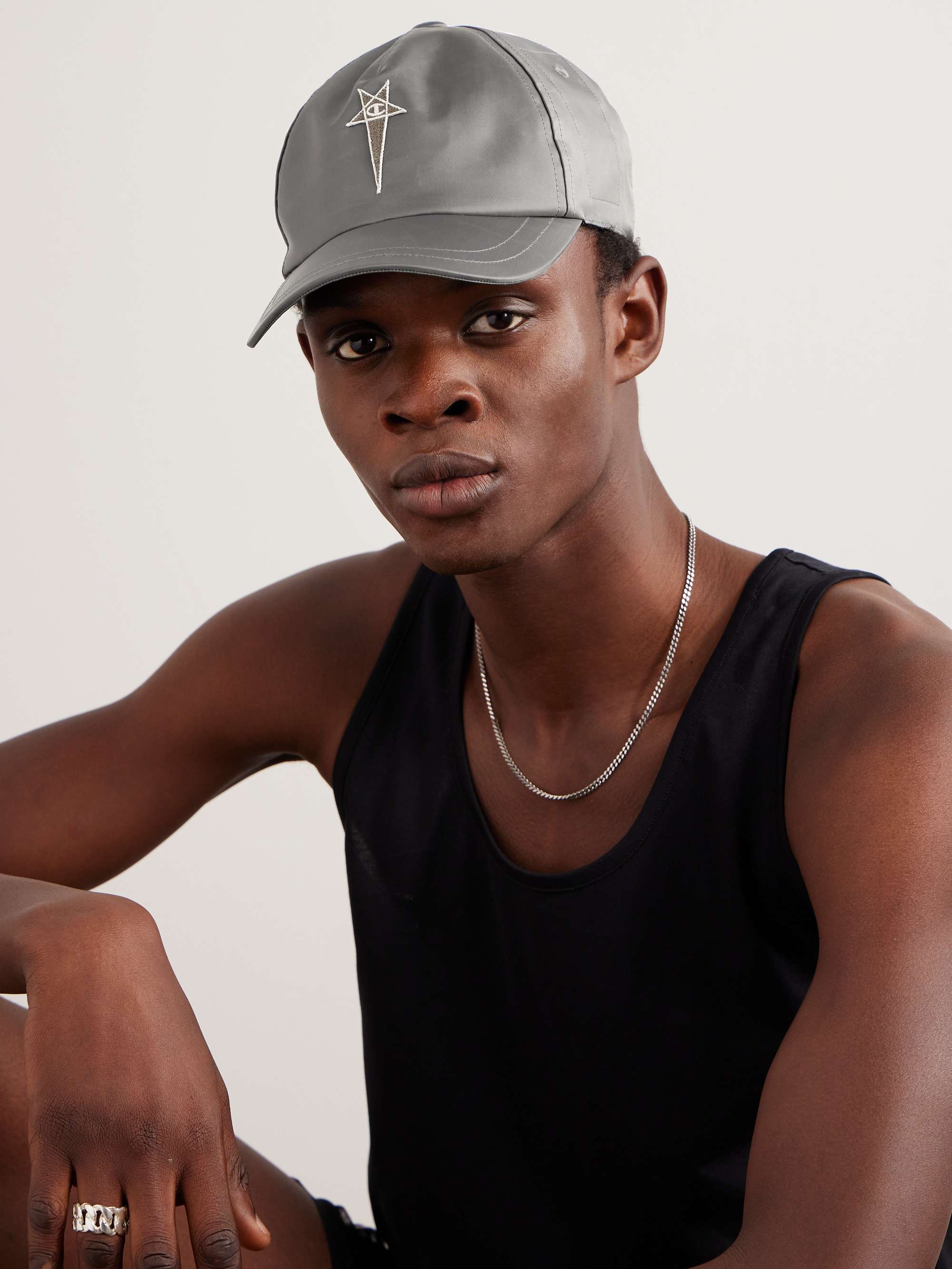 RICK OWENS + Champion Logo-Appliquéd Recycled-Shell Cap for Men | MR PORTER