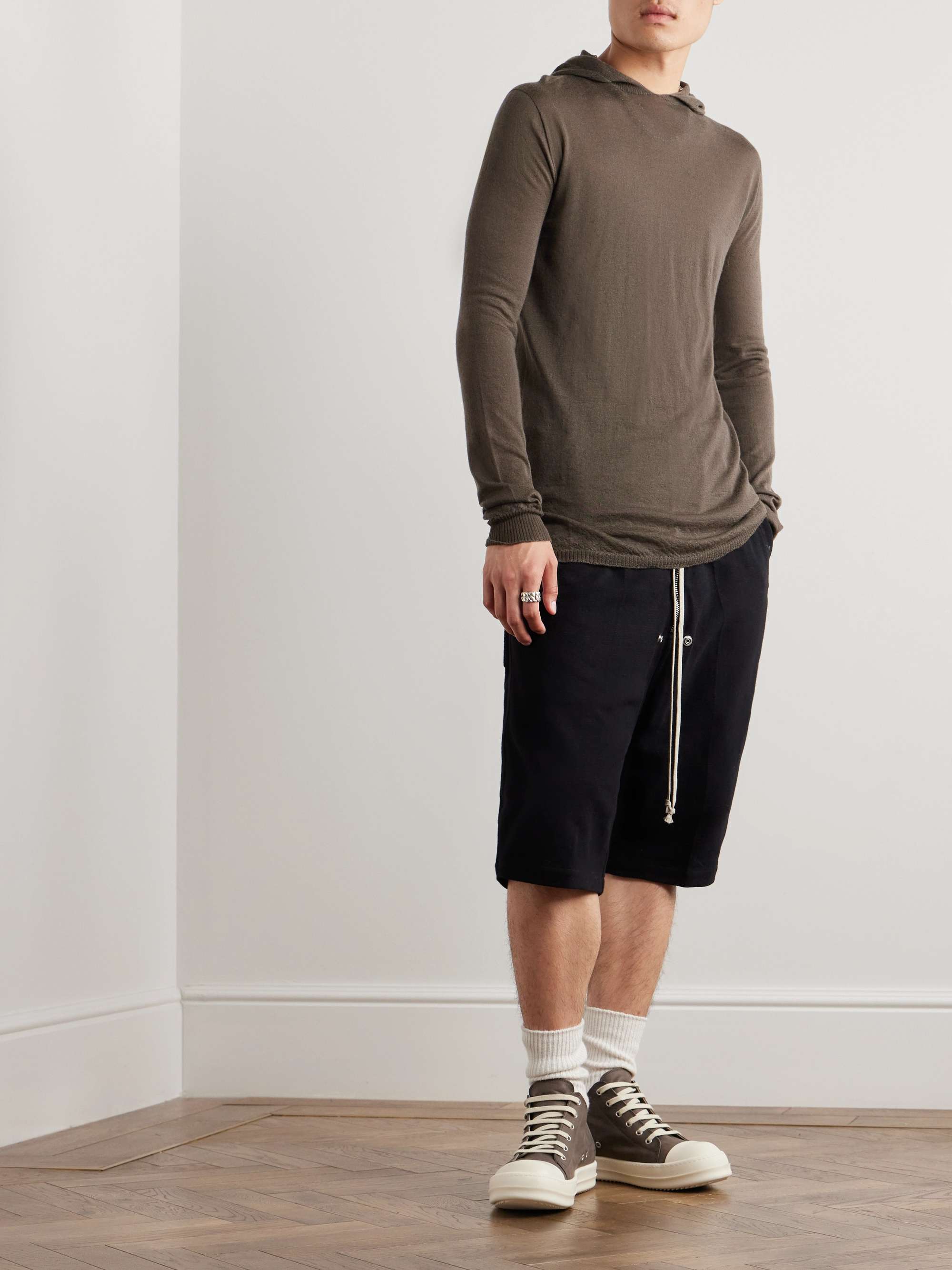 rick owens drkshdw black longline sweatshirt