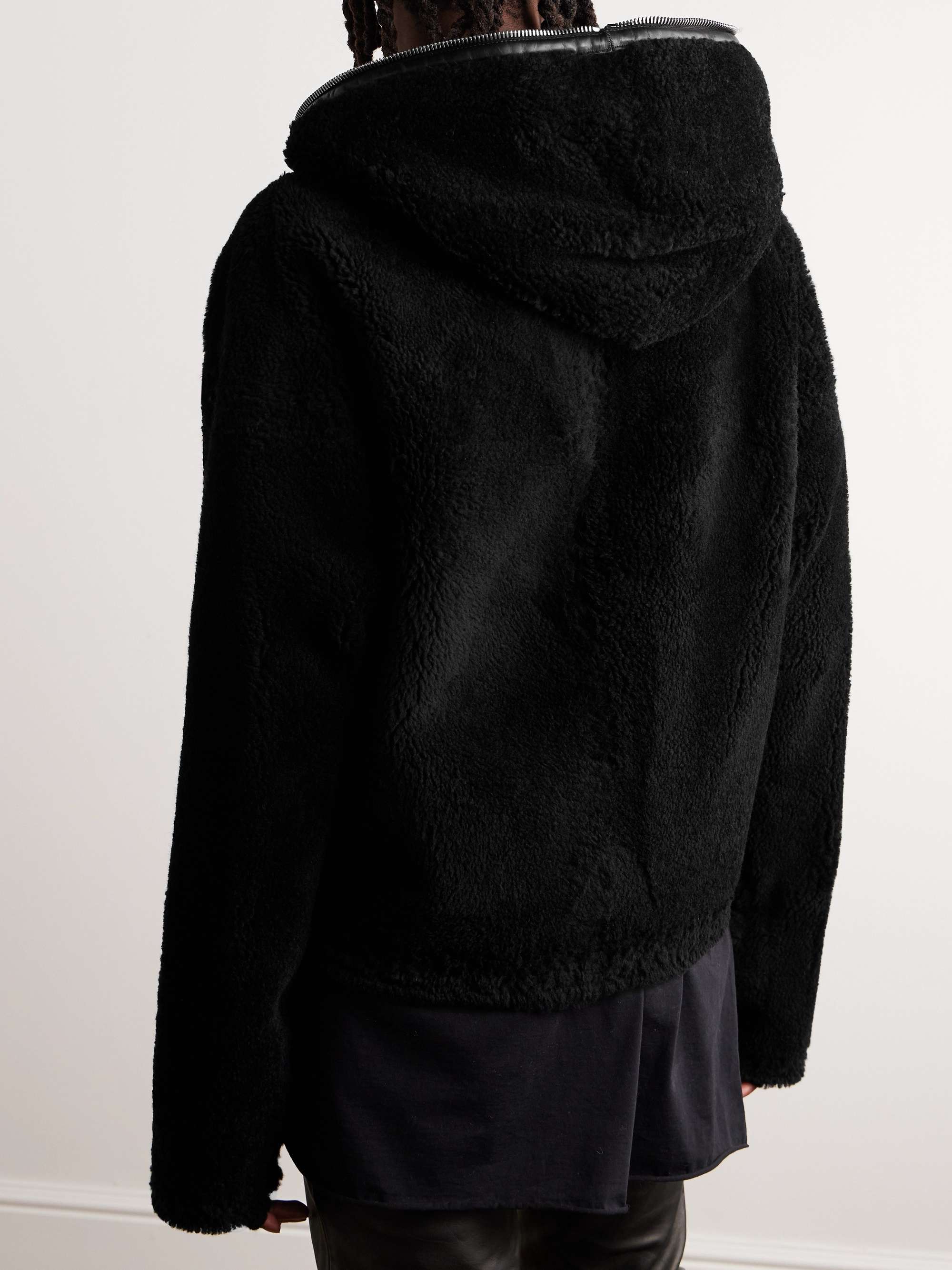 RICK OWENS Reversible Shearling Hooded Jacket for Men | MR PORTER
