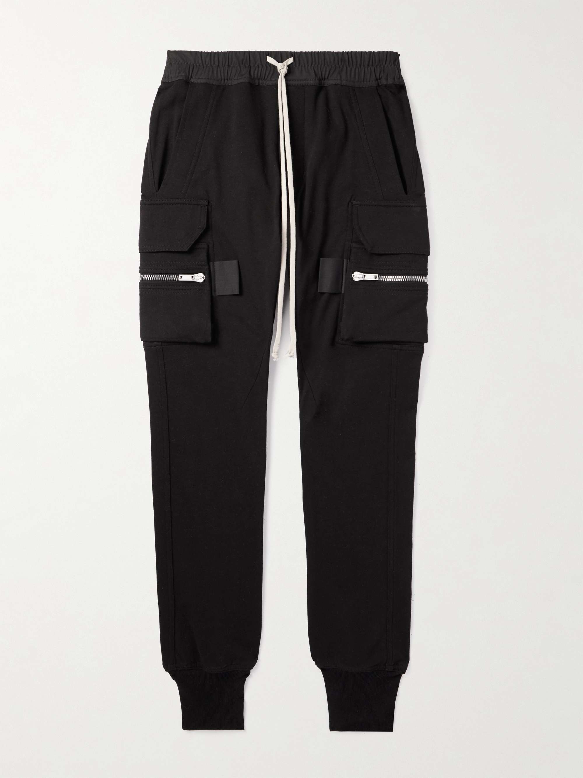 RICK OWENS Mastodon Skinny-Fit Stretch-Cotton Jersey Drawstring Cargo  Trousers for Men