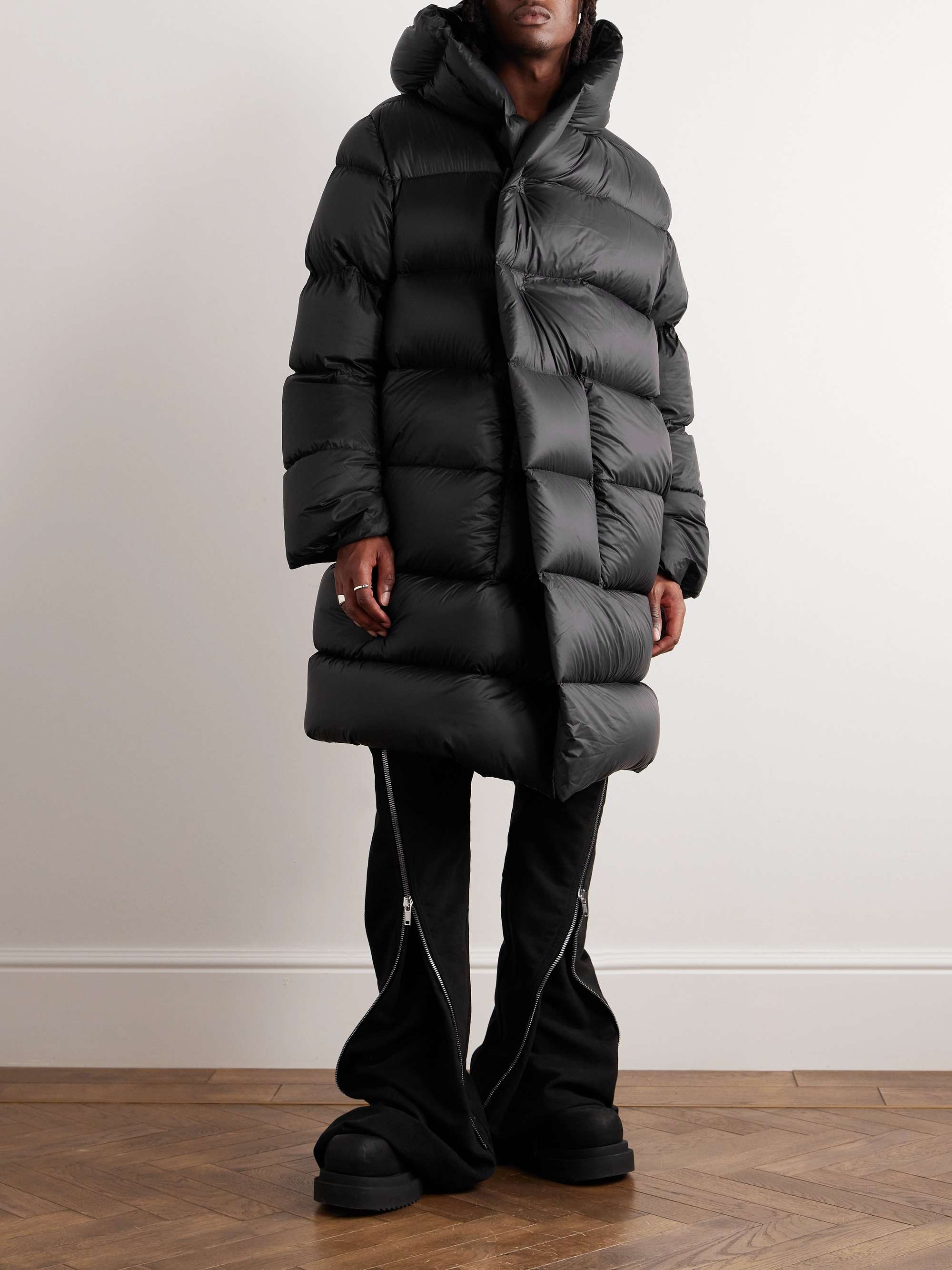 RICK OWENS Oversized Quilted Nylon Hooded Down Jacket for Men | MR PORTER
