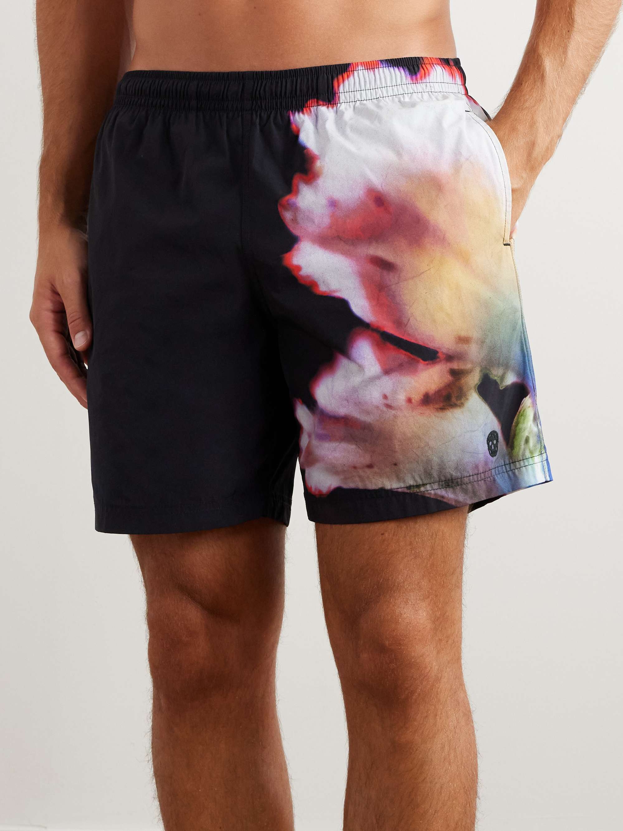 ALEXANDER MCQUEEN Straight-Leg Mid-Length Printed Swim Shorts