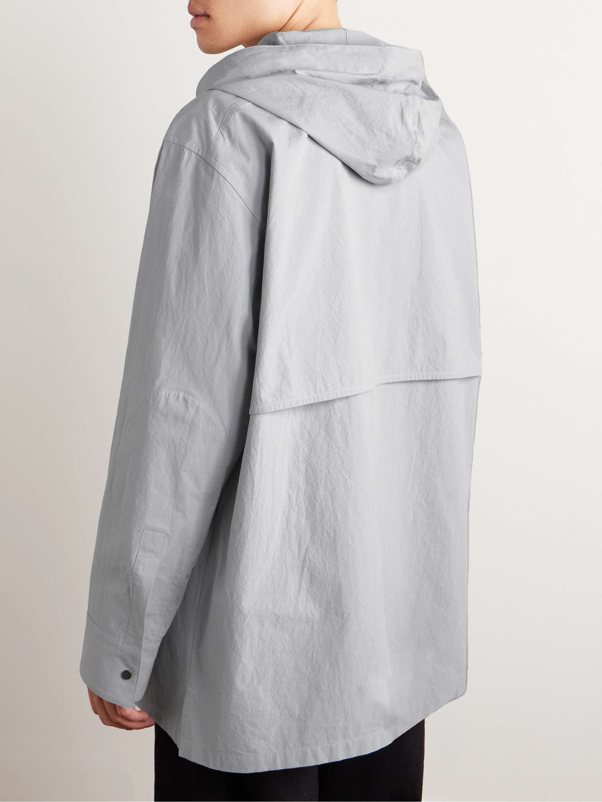 JIL SANDER Textured-Cotton Hooded Jacket for Men | MR PORTER