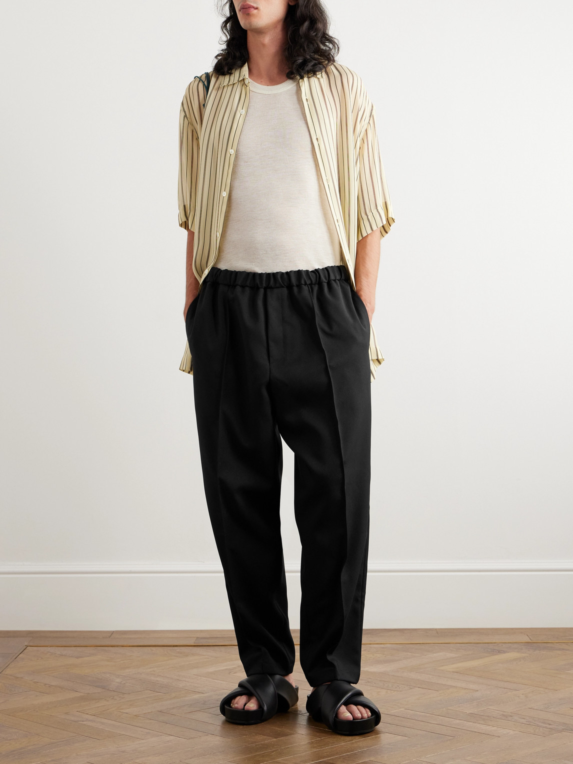 Tapered Cropped Gabardine Trousers — 2