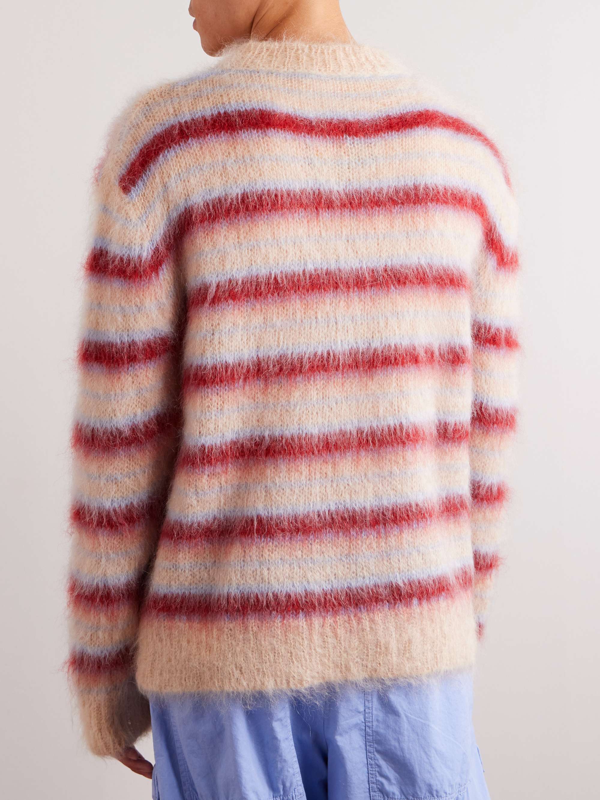 MARNI Striped Mohair-Blend Sweater