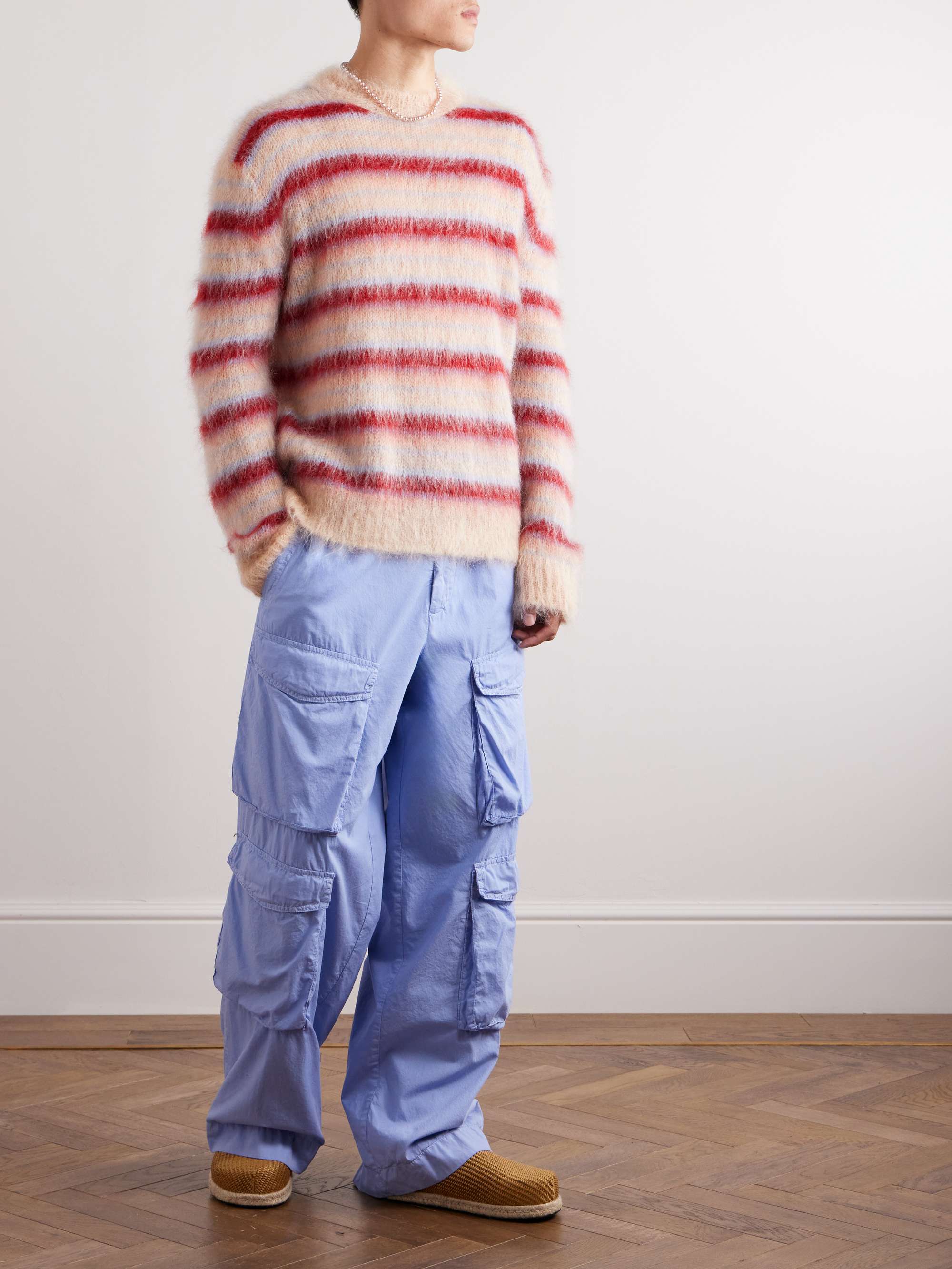 Striped Mohair-Blend Sweater