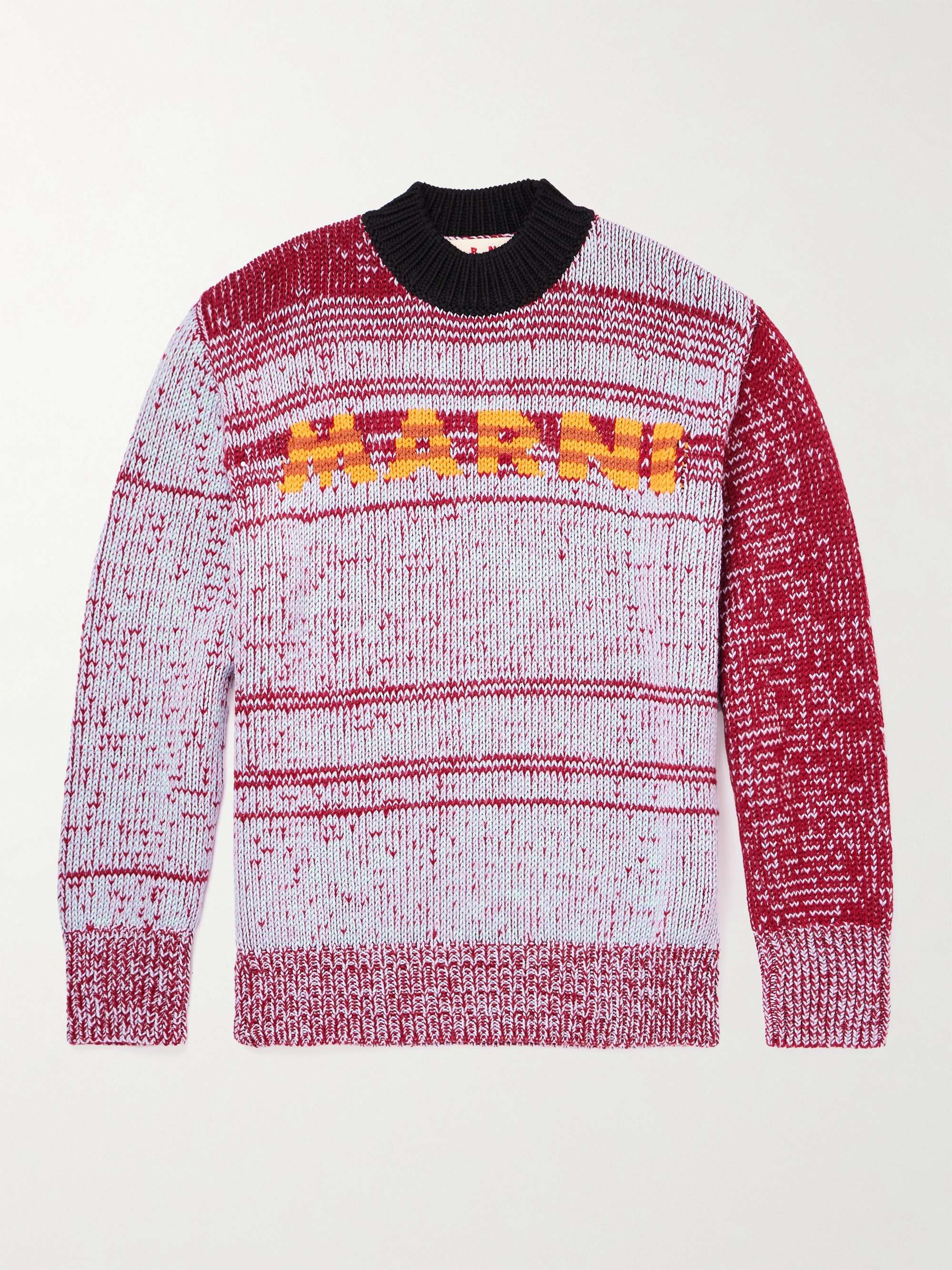 MARNI Logo-Intarsia Wool Sweater for Men | MR PORTER