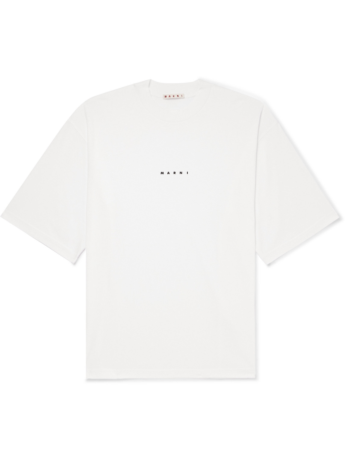 Shop Marni Logo-print Cotton-jersey T-shirt In White