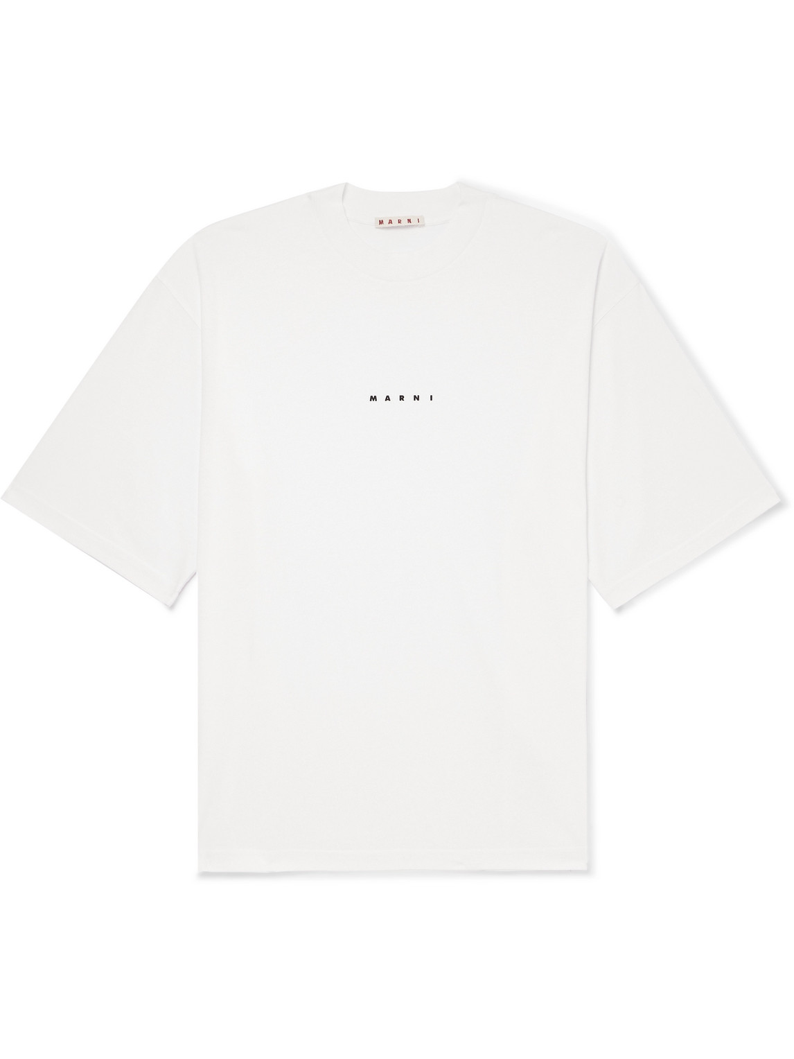 Marni Logo-print Cotton-jersey T-shirt In White