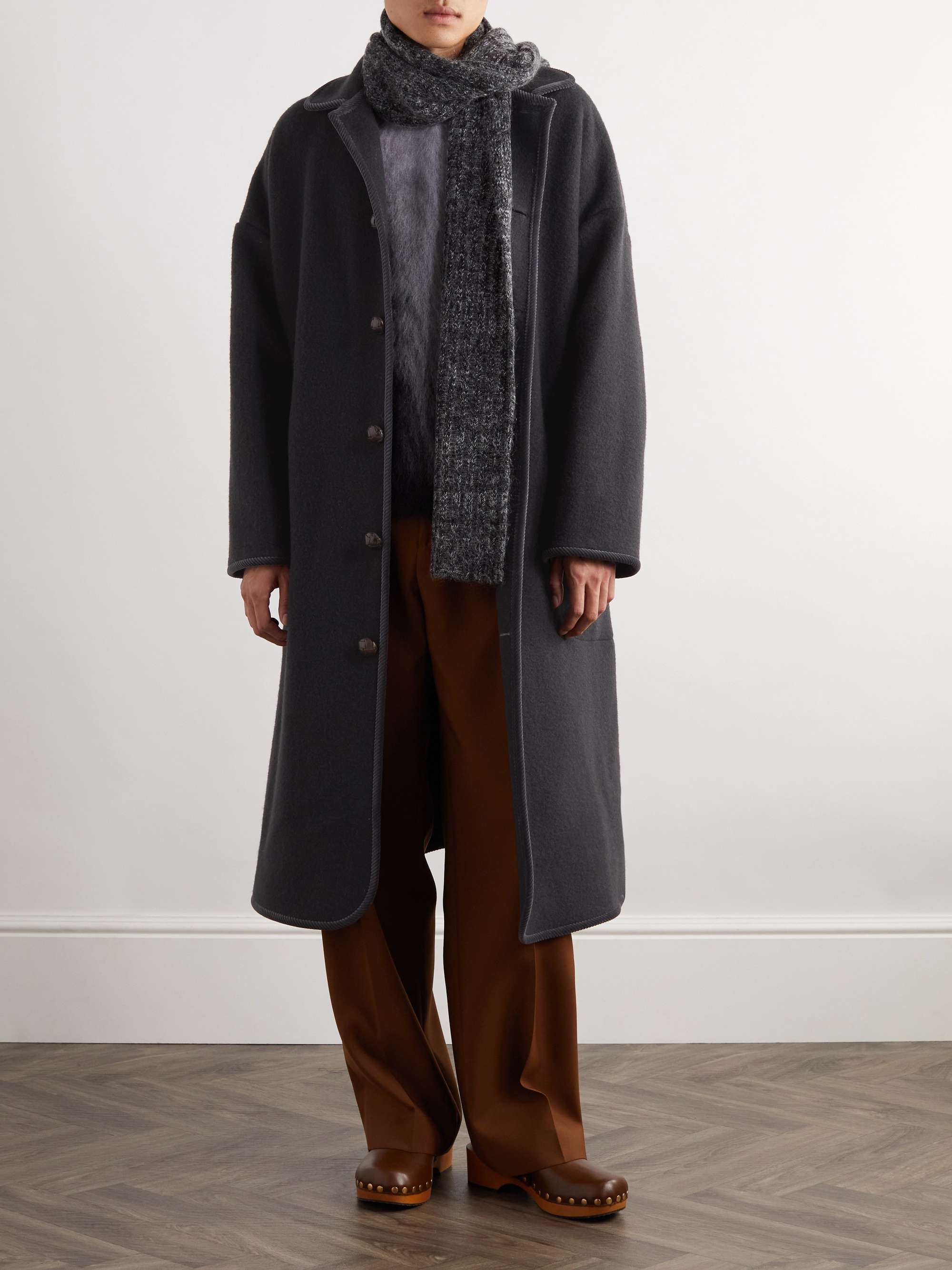 ETRO Velvet-Trimmed Brushed-Wool Coat for Men | MR PORTER