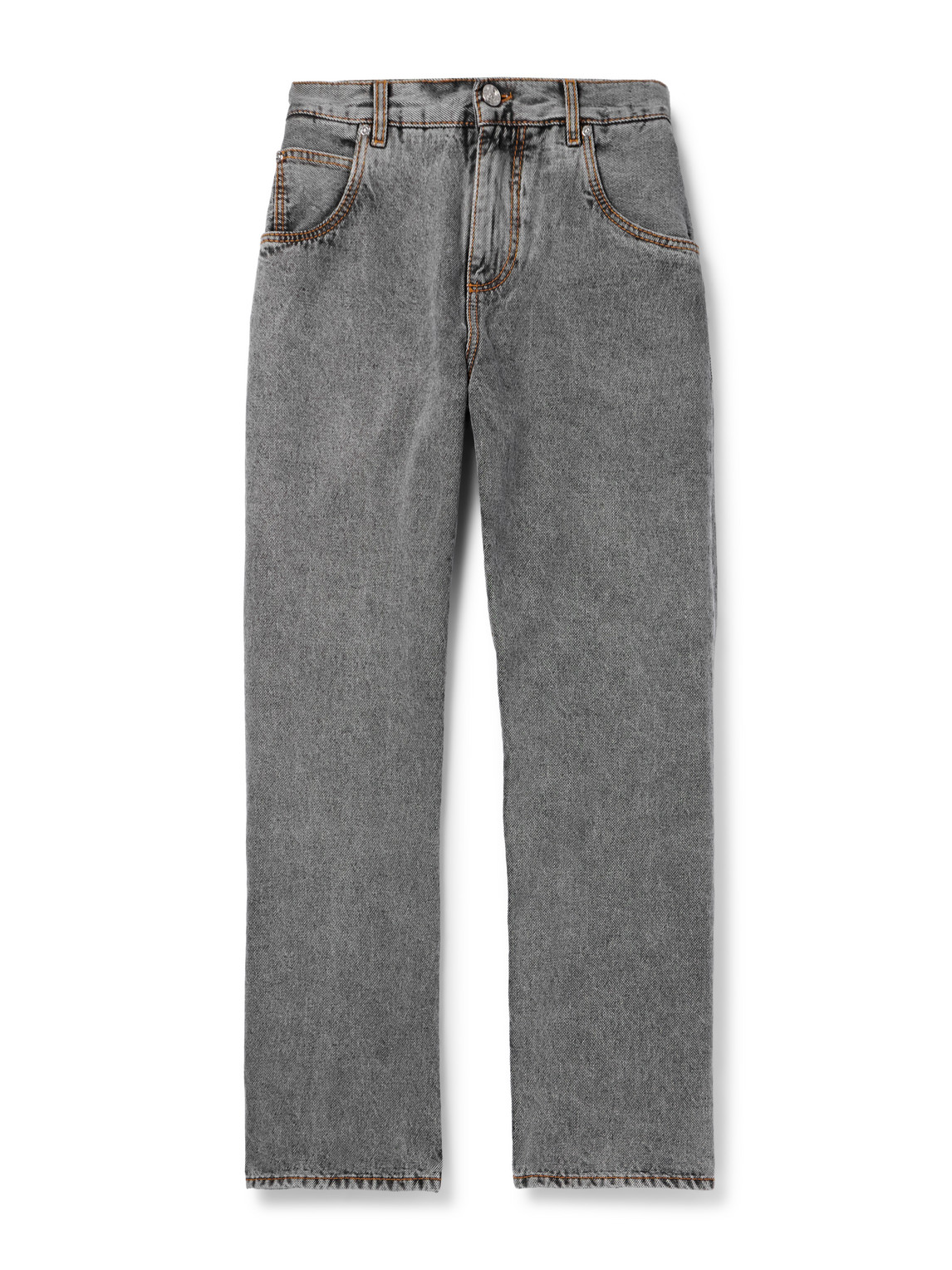 Etro Wide Leg Five-pocket Denim Trousers In Gray
