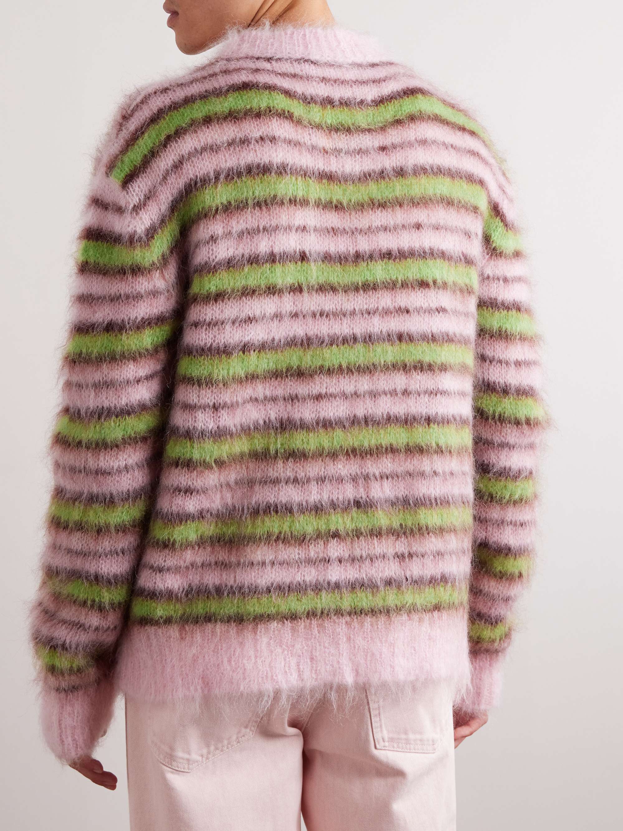 MARNI Striped Mohair-Blend Sweater