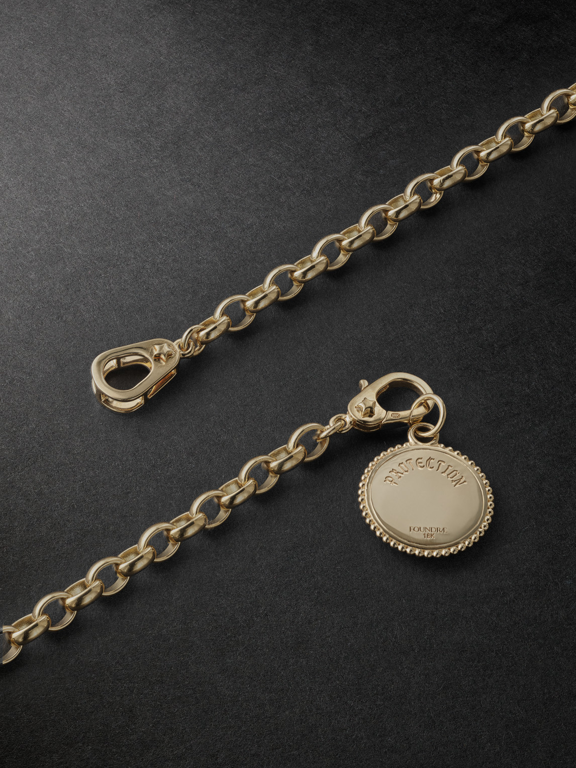 Shop Foundrae Heavy Belcher Sister Hook Protection Gold Diamond Pendant Necklace