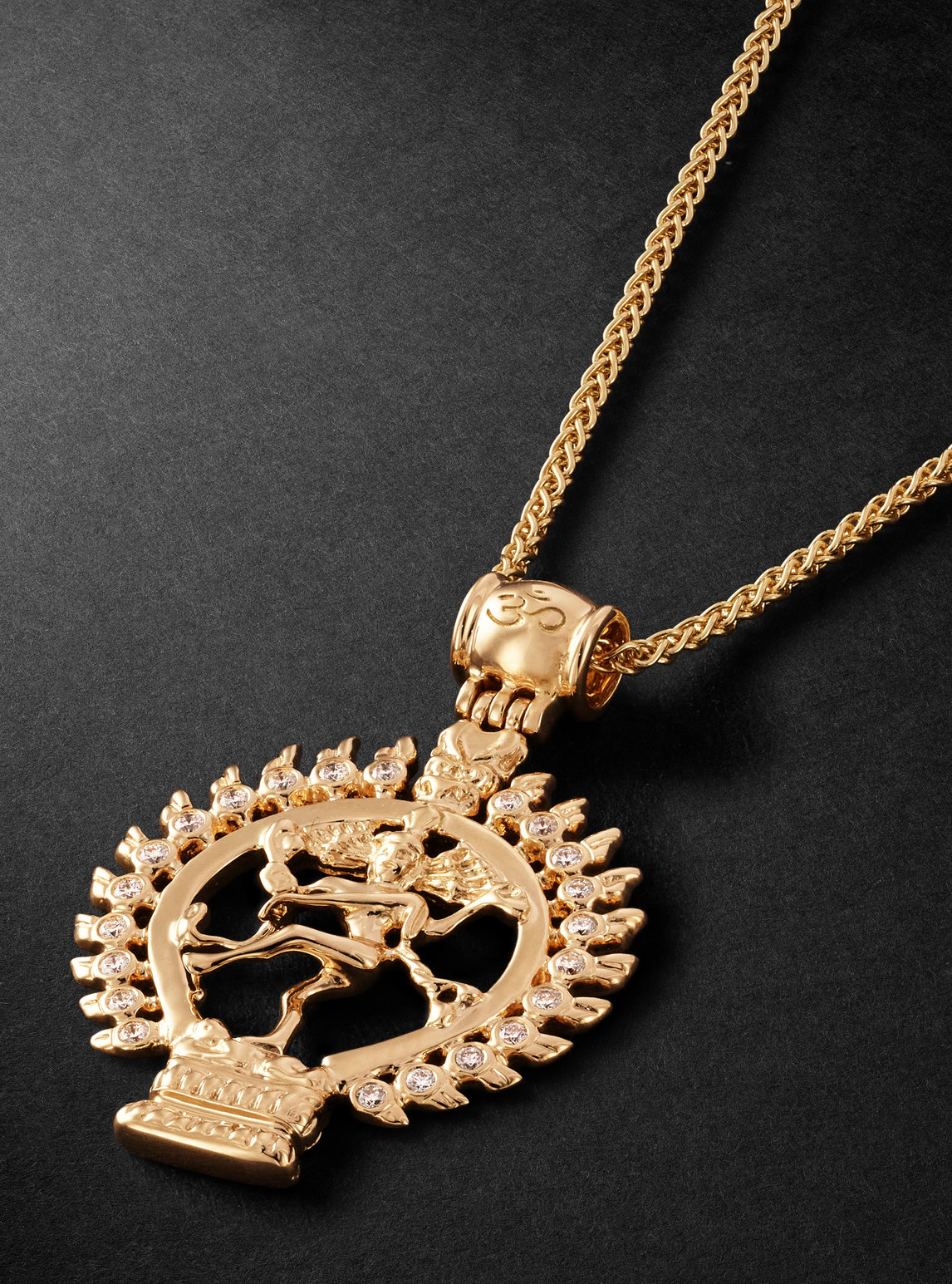 Shop Shamballa Jewels Dancing Shiva 18-karat Gold Diamond Pendant Necklace