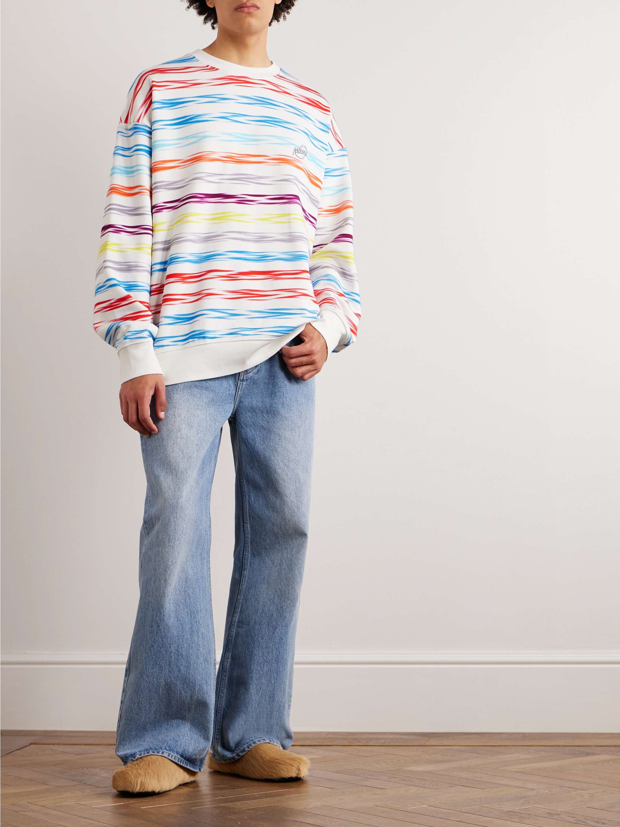 MISSONI Logo-Appliquéd Striped Cotton-Jersey Sweatshirt for Men | MR PORTER