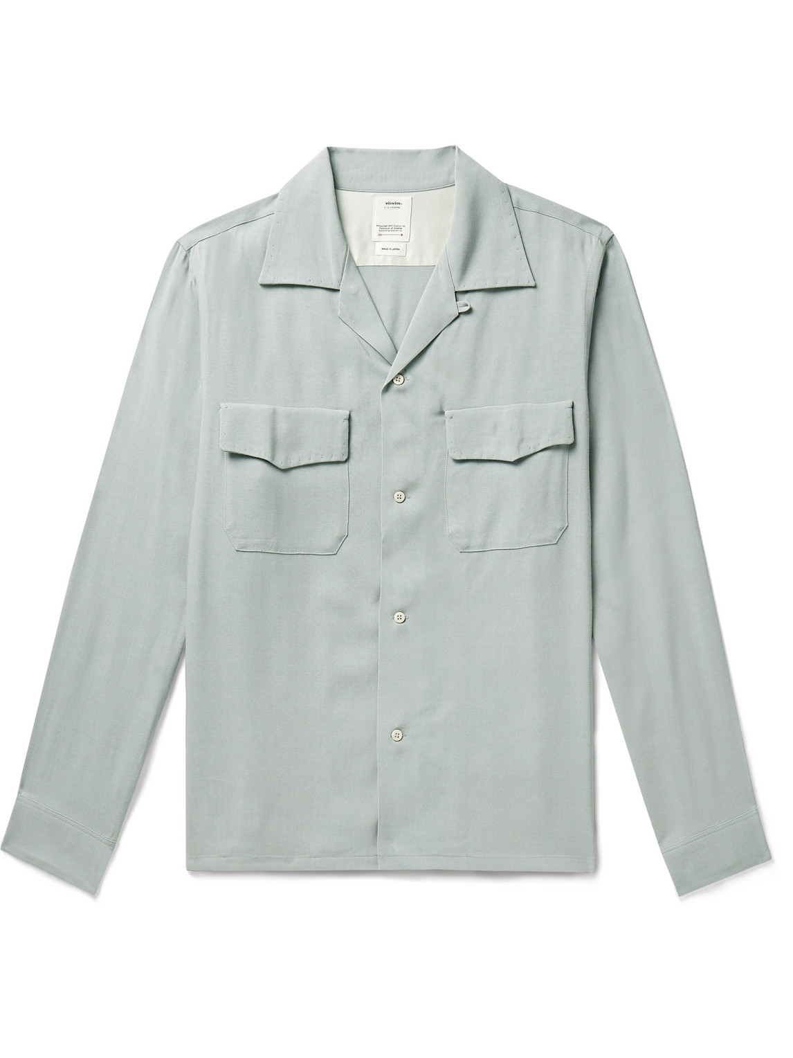 Visvim Keesey Camp-collar Woven Shirt In Gray