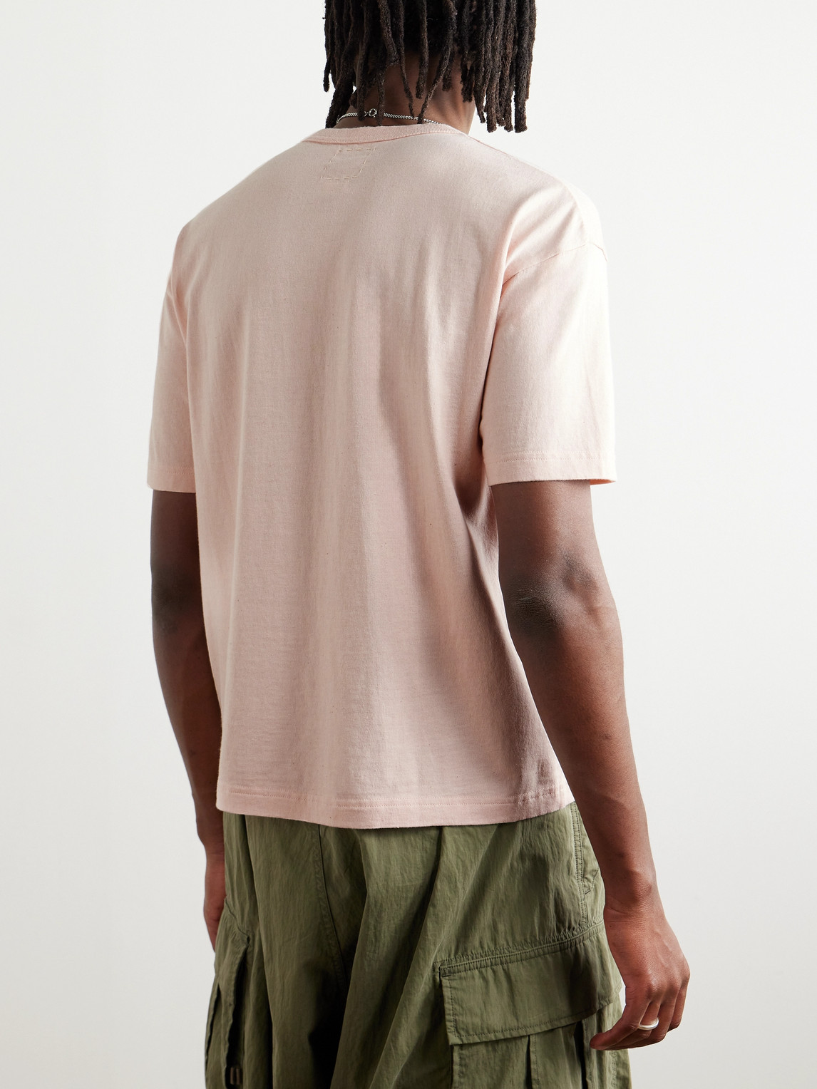Shop Visvim Jumbo Cotton And Cashmere-blend Jersey T-shirt In Pink