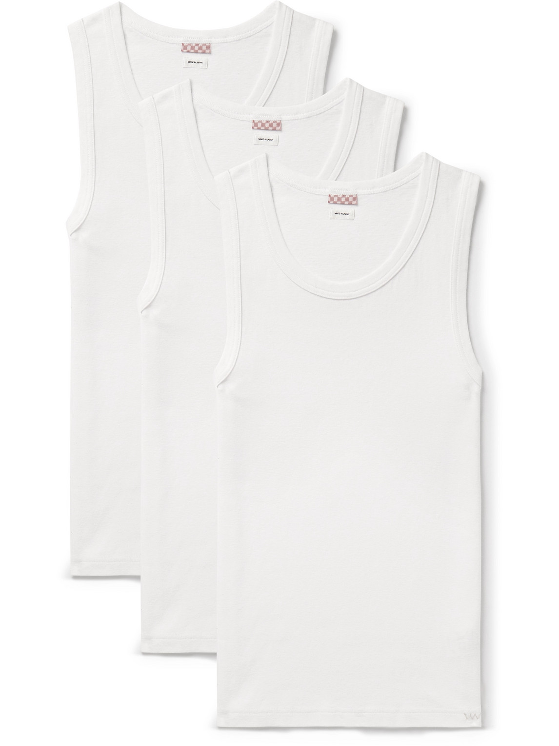 Visvim Sublig Three-pack Cotton-blend Jersey Tank Tops In White