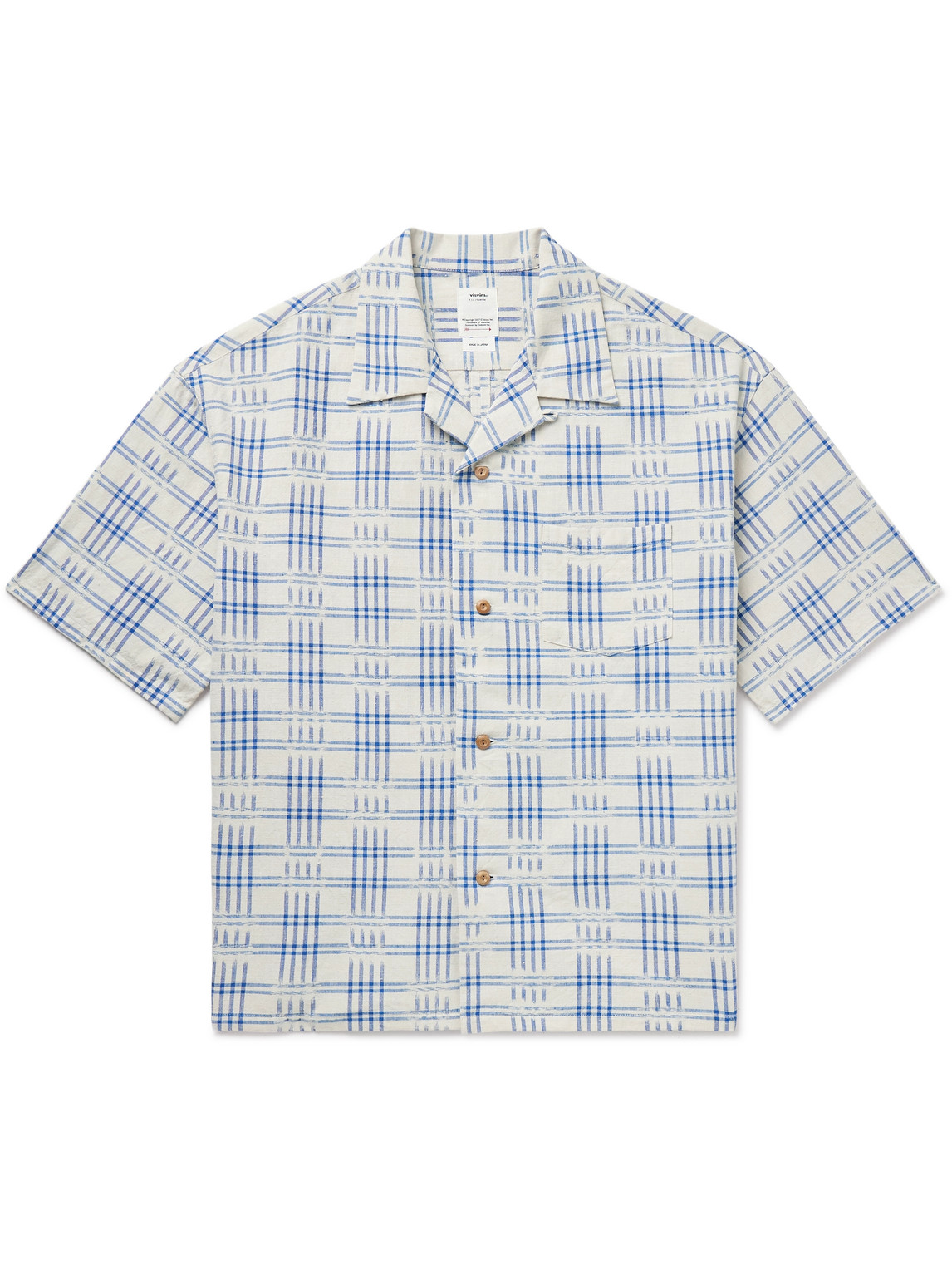 VISVIM CROSBY CONVERTIBLE-COLLAR COTTON AND LINEN-BLEND SHIRT