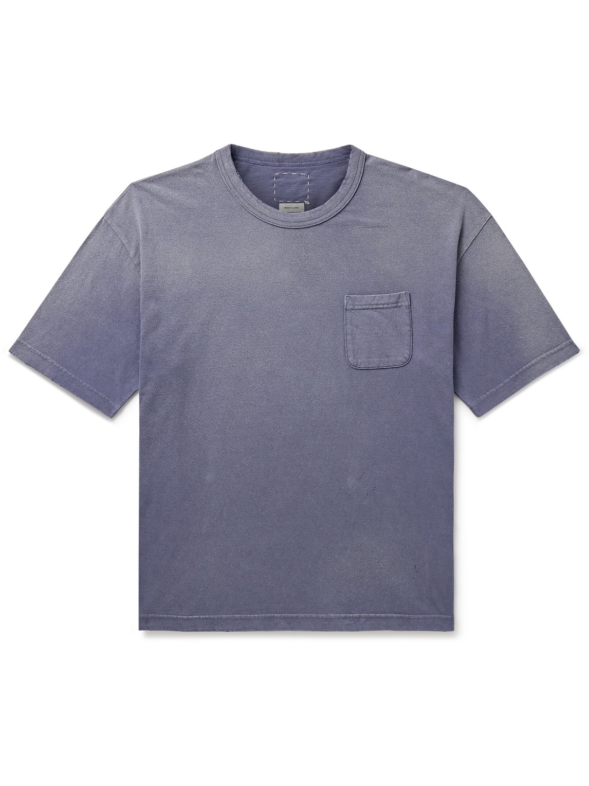 Visvim Jumbo Distressed Cotton-jersey T-shirt In Blue