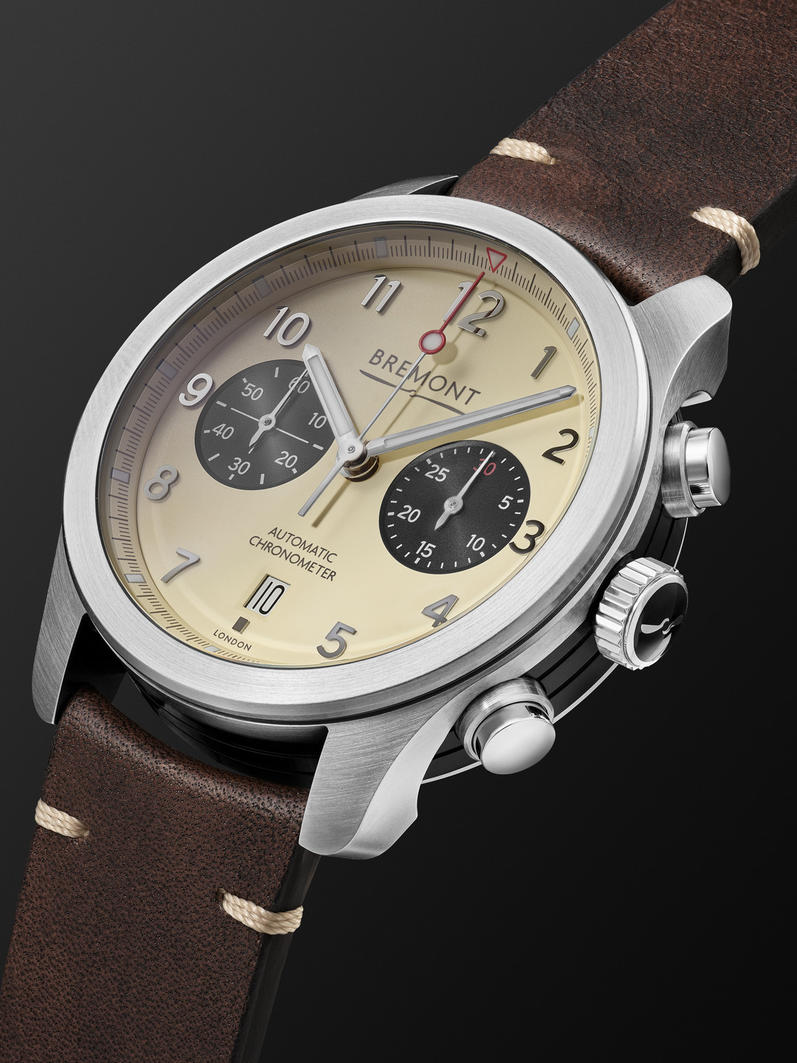 Shop Bremont Alt1-c Automatic Chronograph 43mm Stainless Steel And Leather Watch, Ref. No. Alt1-c2-cr-ss-r-s In Neutrals