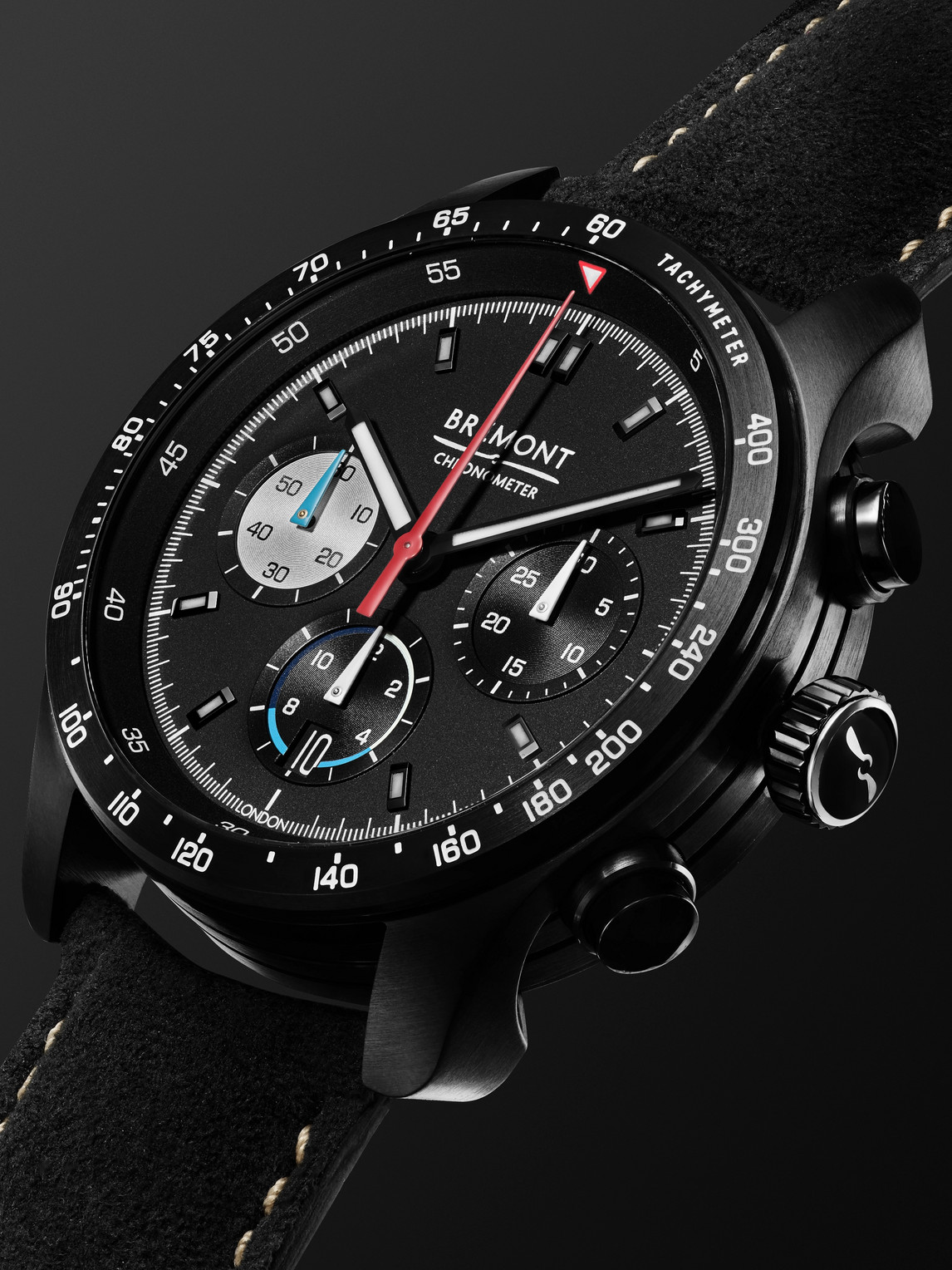 Shop Bremont Williams Racing Wr45 Limited Edition Automatic Chronograph 43mm Stainless Steel And Alcantara Watch, In Black