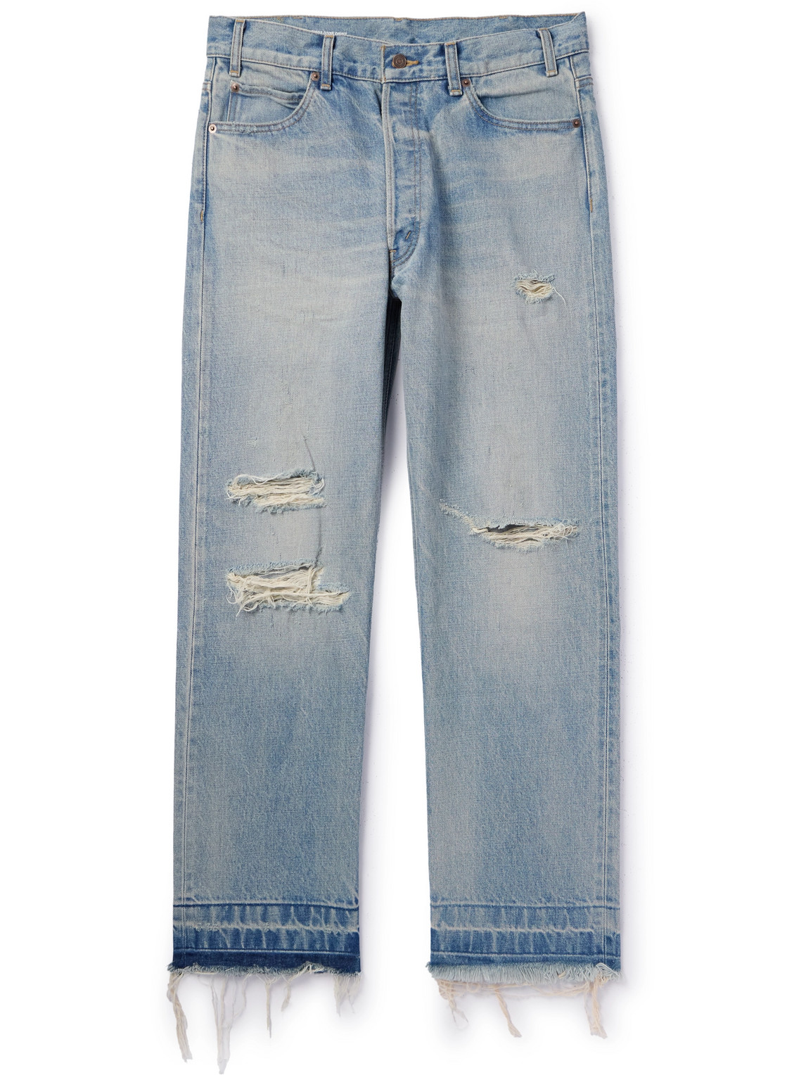 Celine Wesley Straight-leg Distressed Jeans In Blue