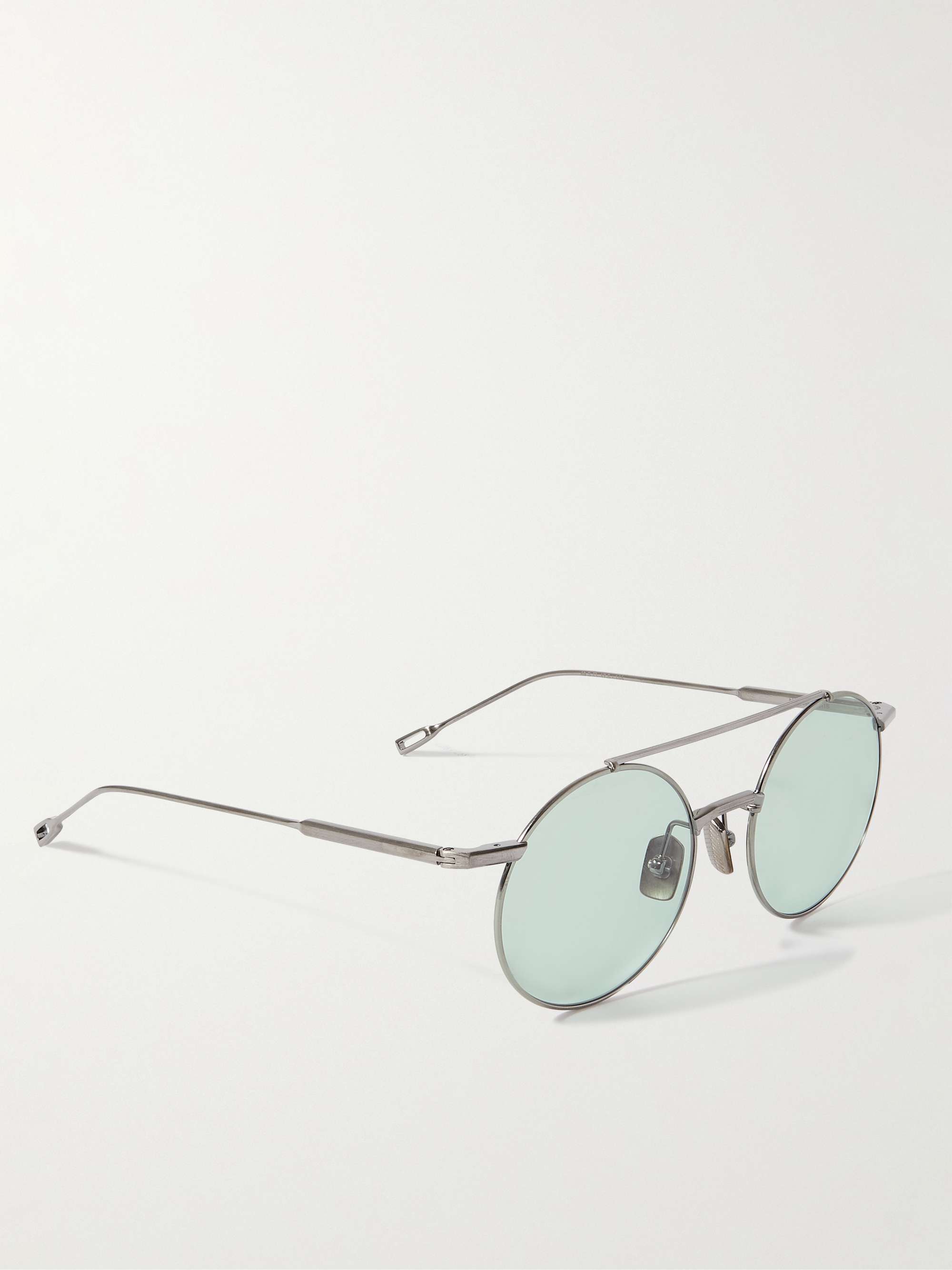 NATIVE SONS Aston Explorer Round-Frame Silver-Tone Metal Sunglasses for ...