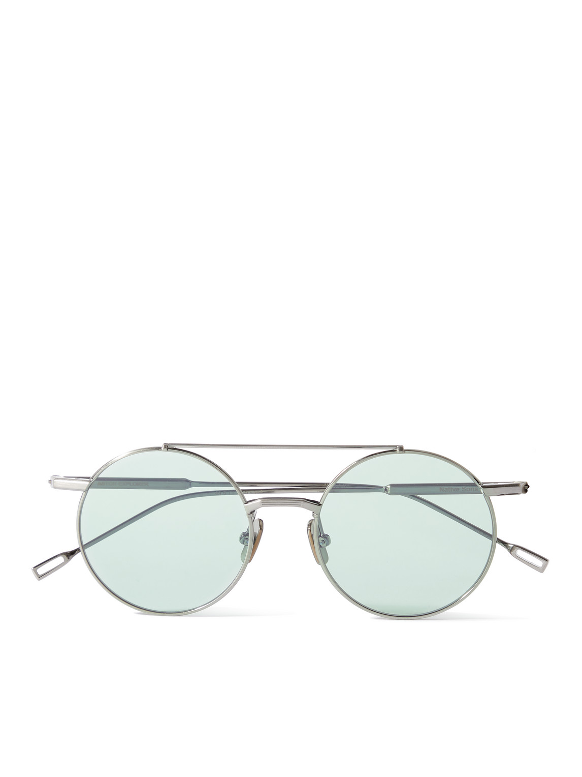 Aston Explorer Round-Frame Silver-Tone Metal Sunglasses