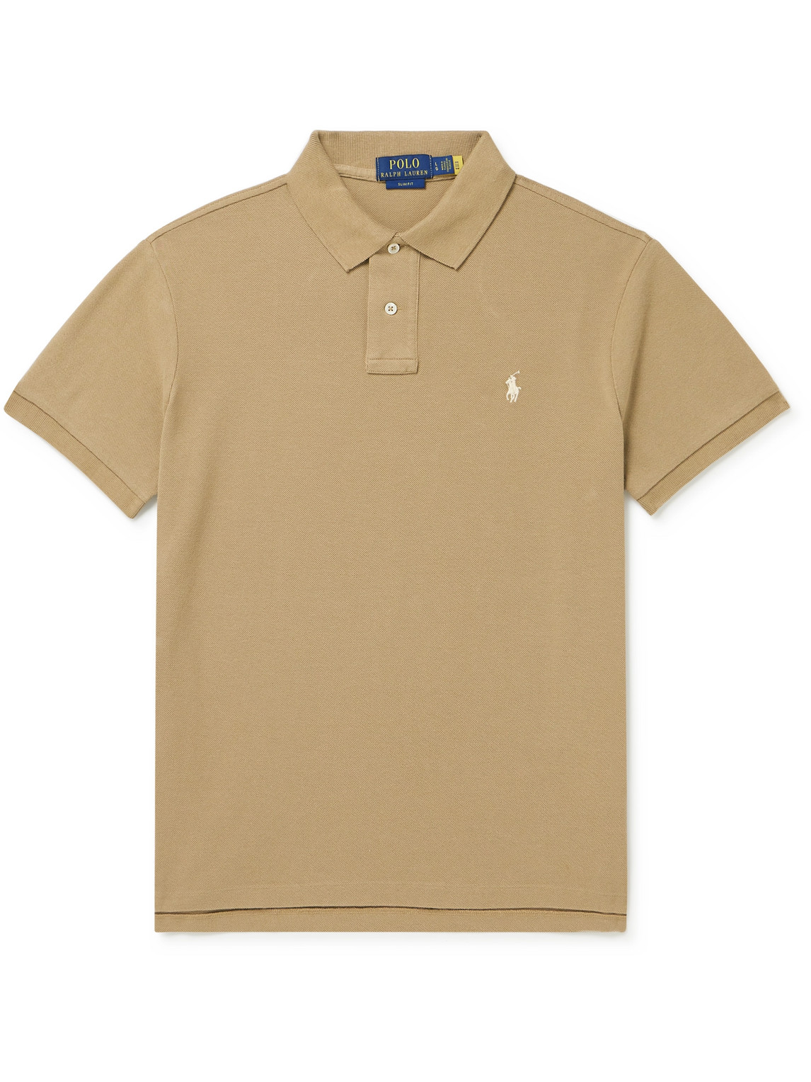 Polo Ralph Lauren Slim-fit Logo-embroidered Cotton-piqué Polo Shirt In Brown