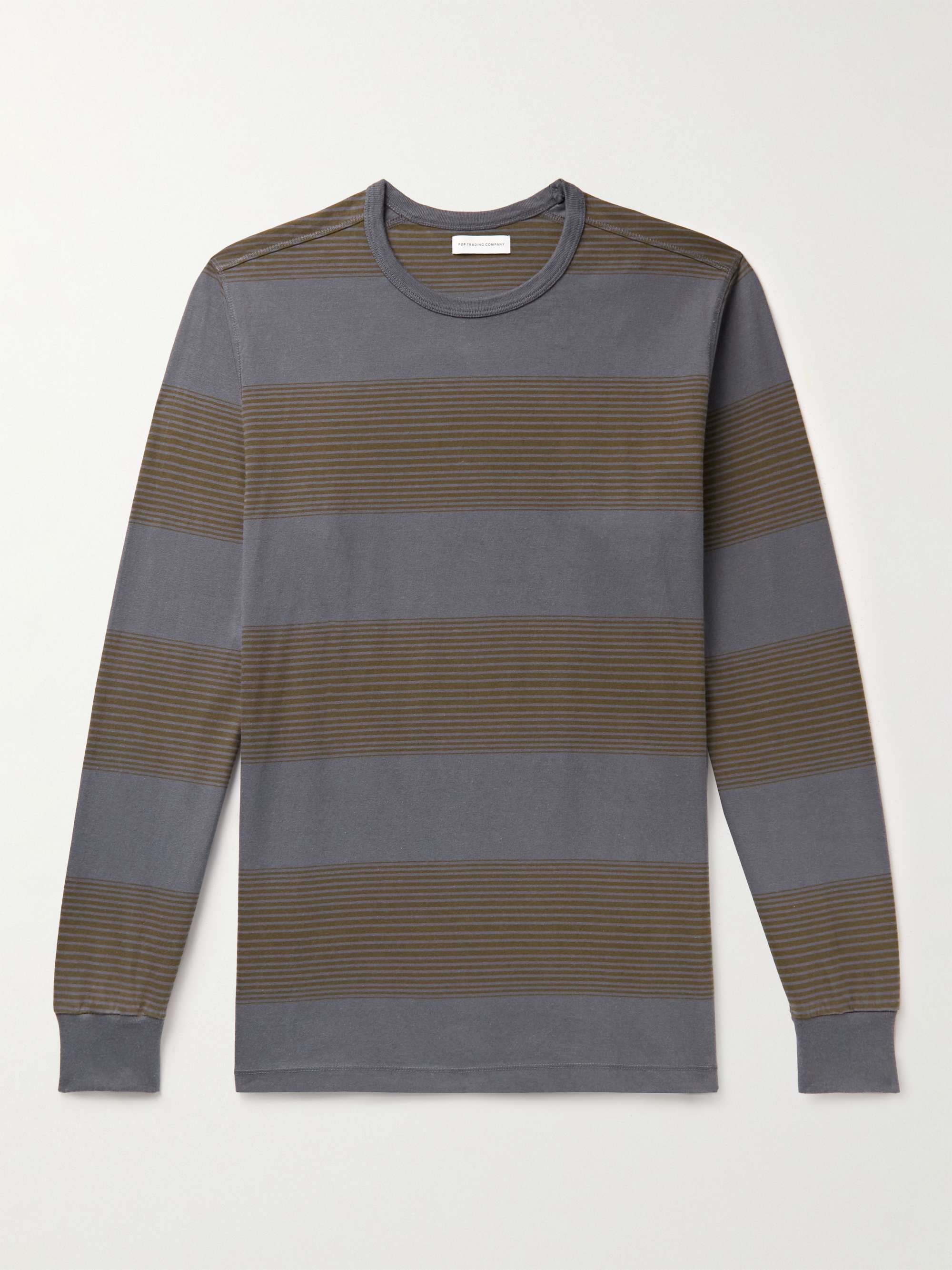 POP TRADING COMPANY Logo-Print Striped Cotton-Jersey T-Shirt for Men | MR  PORTER