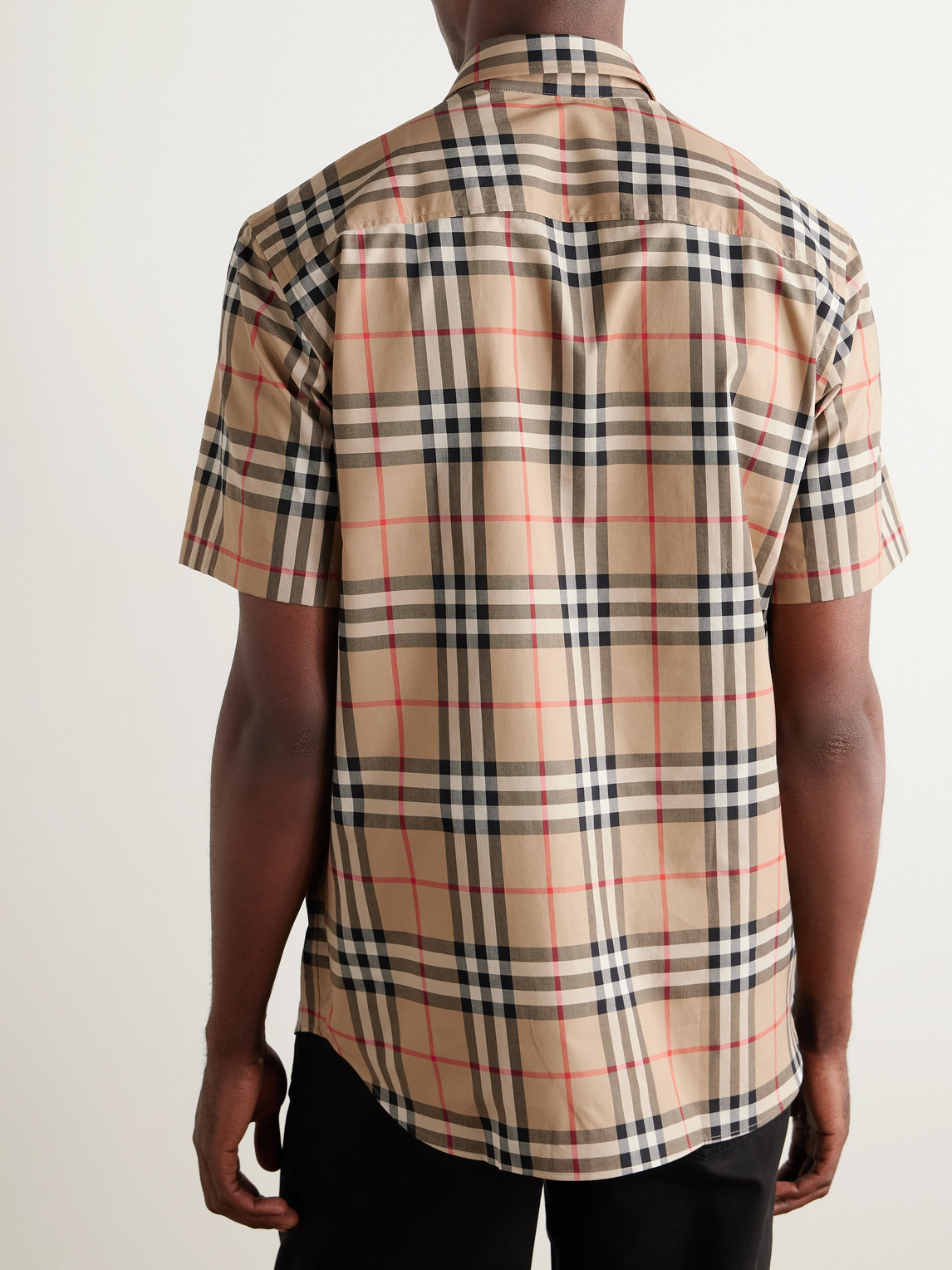 Burberry Short Sleeved Check Cotton Shirt Clothing In White