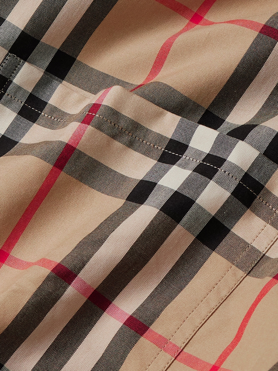 Burberry Short Sleeved Check Cotton Shirt Clothing In White