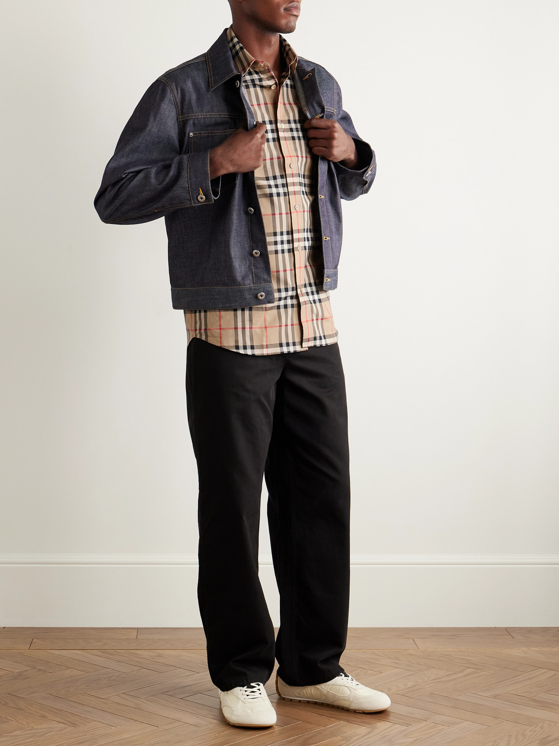 Burberry Short Sleeved Check Cotton Shirt Clothing In White