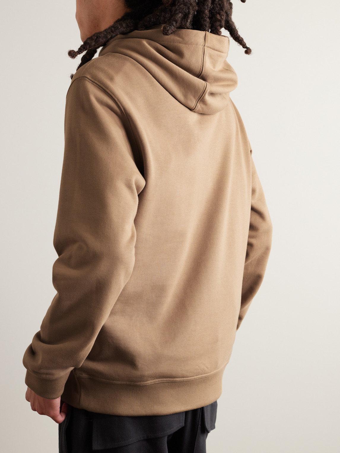 Shop Burberry Ansdell Logo-print Cotton-jersey Hoodie In Neutrals