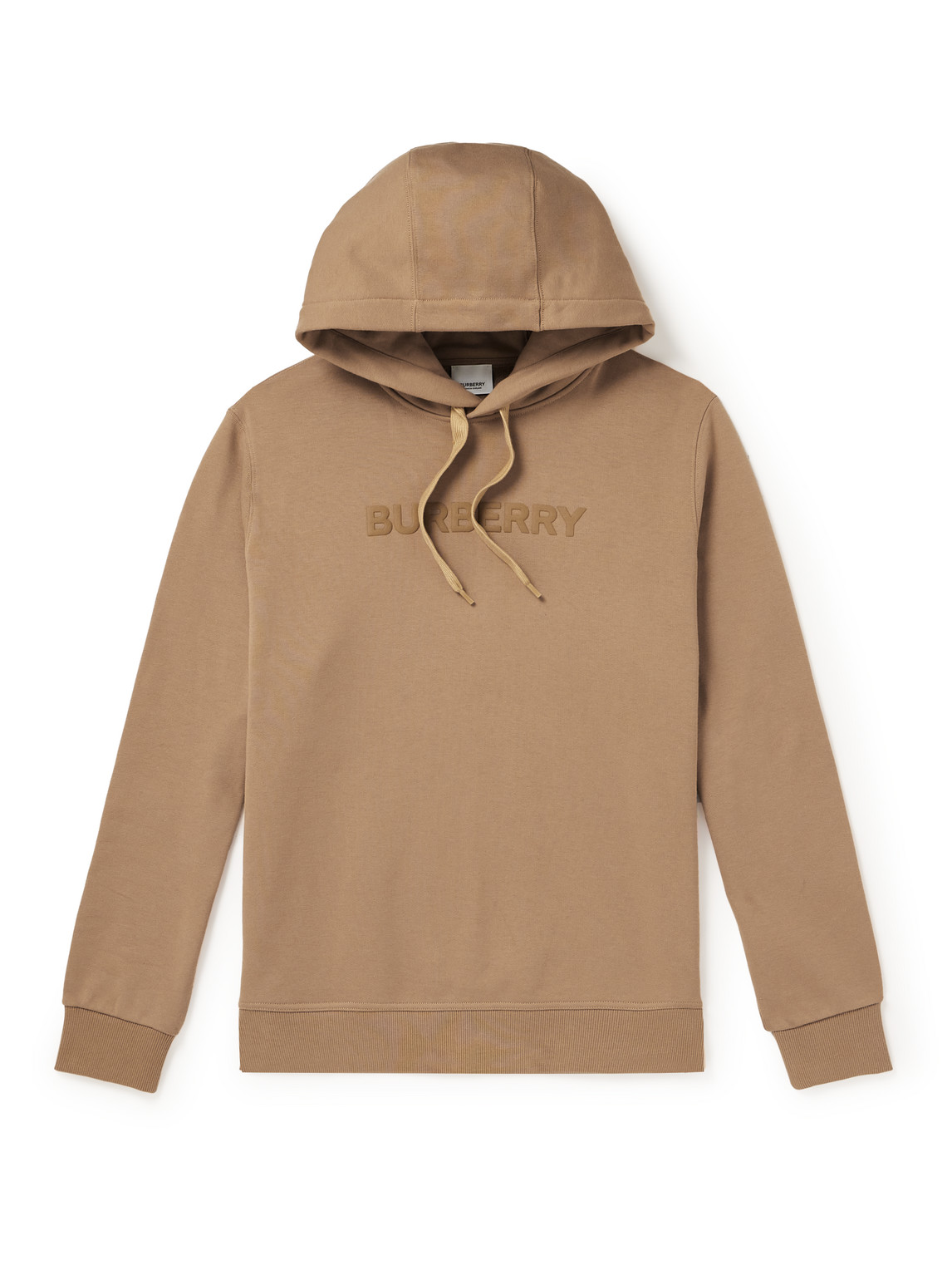 Shop Burberry Ansdell Logo-print Cotton-jersey Hoodie In Neutrals