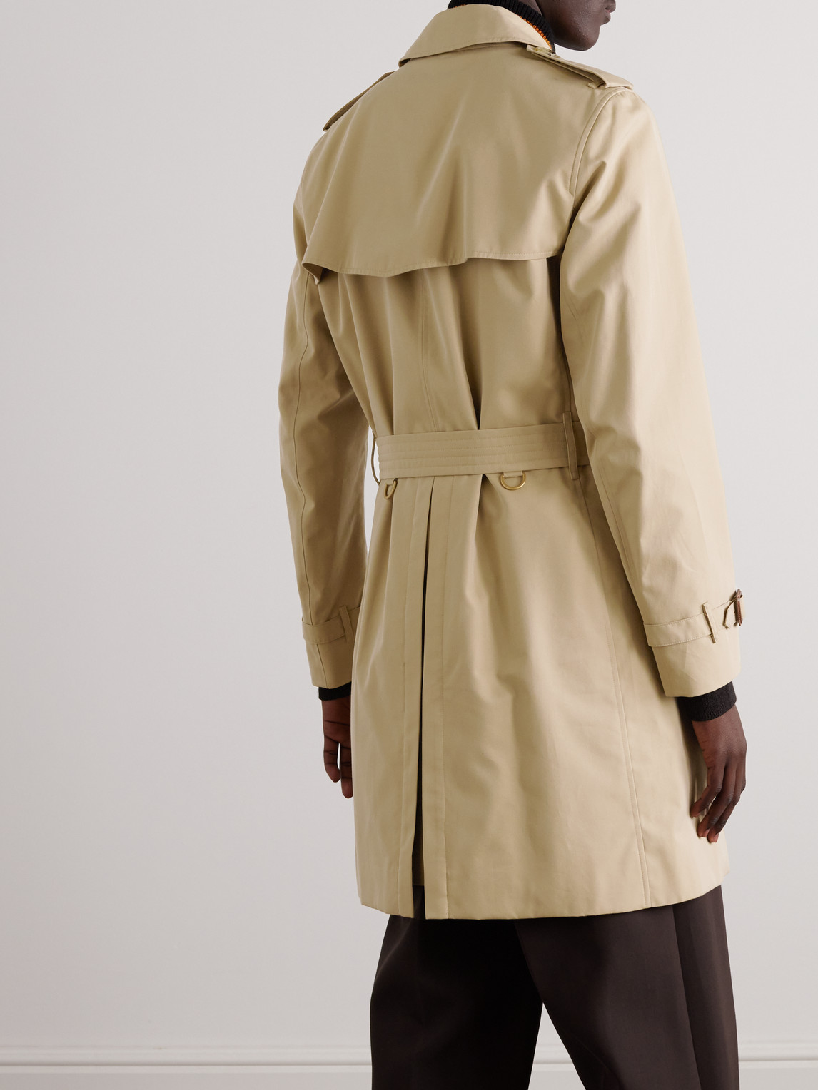 Burberry Cotton Gabardine Trench Coat In Nude