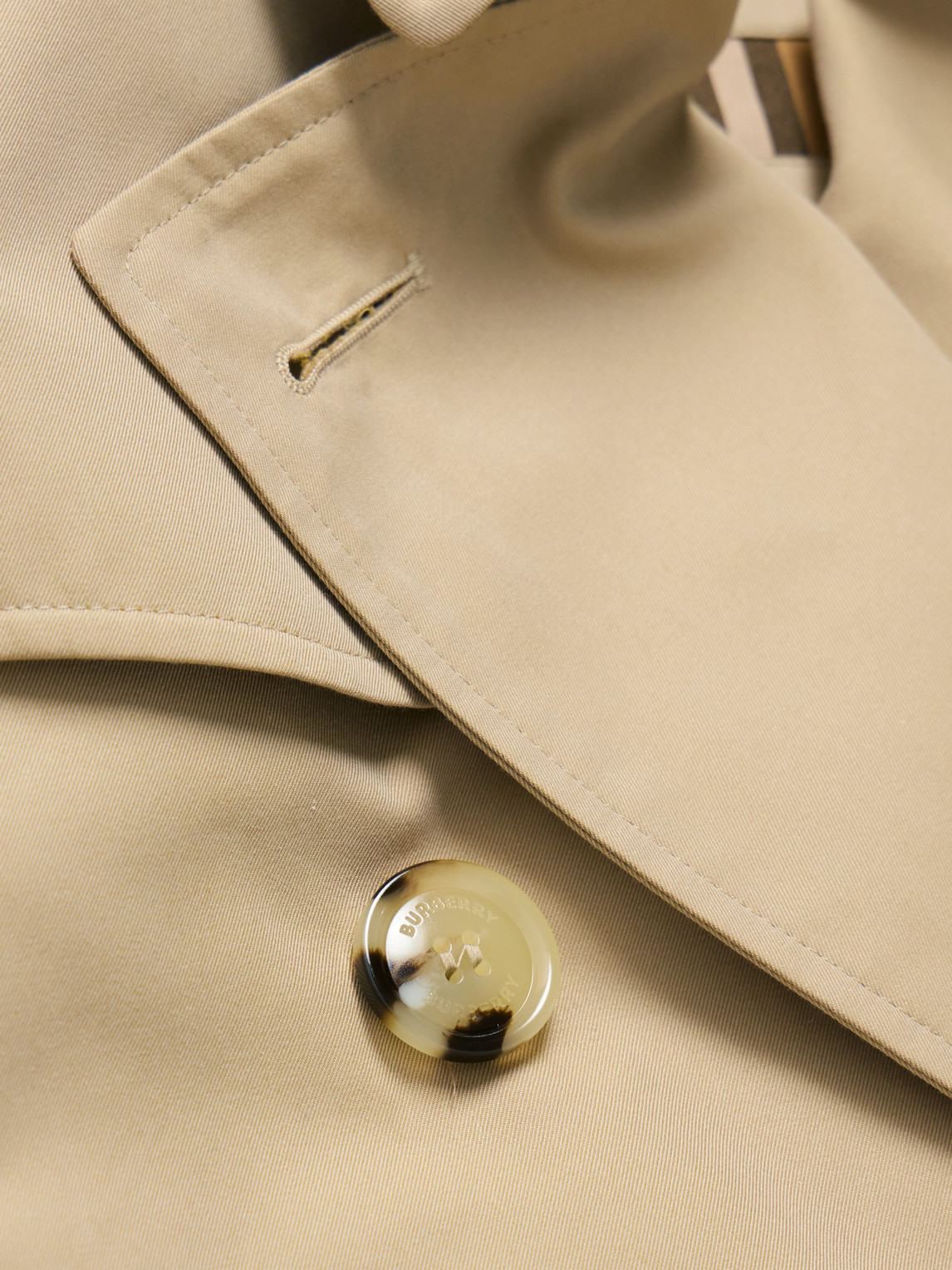 Shop Burberry Kensington Belted Double-breasted Cotton-gabardine Trench Coat In Neutrals