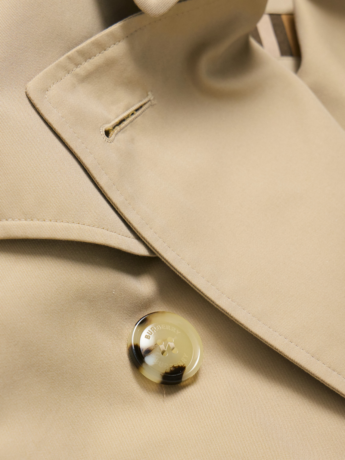 Burberry Cotton Gabardine Trench Coat In Nude