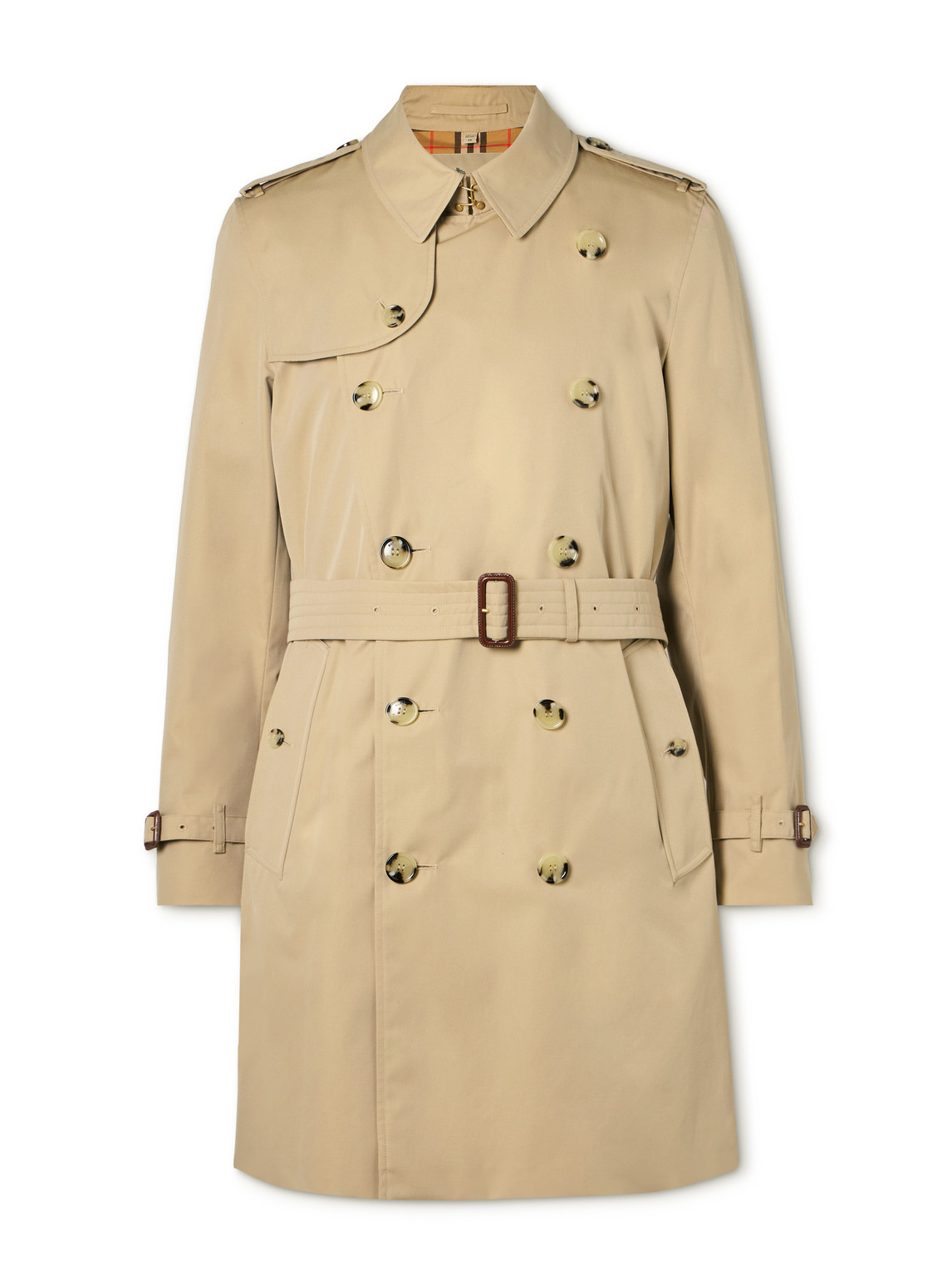 Burberry Cotton Gabardine Trench Coat In Nude