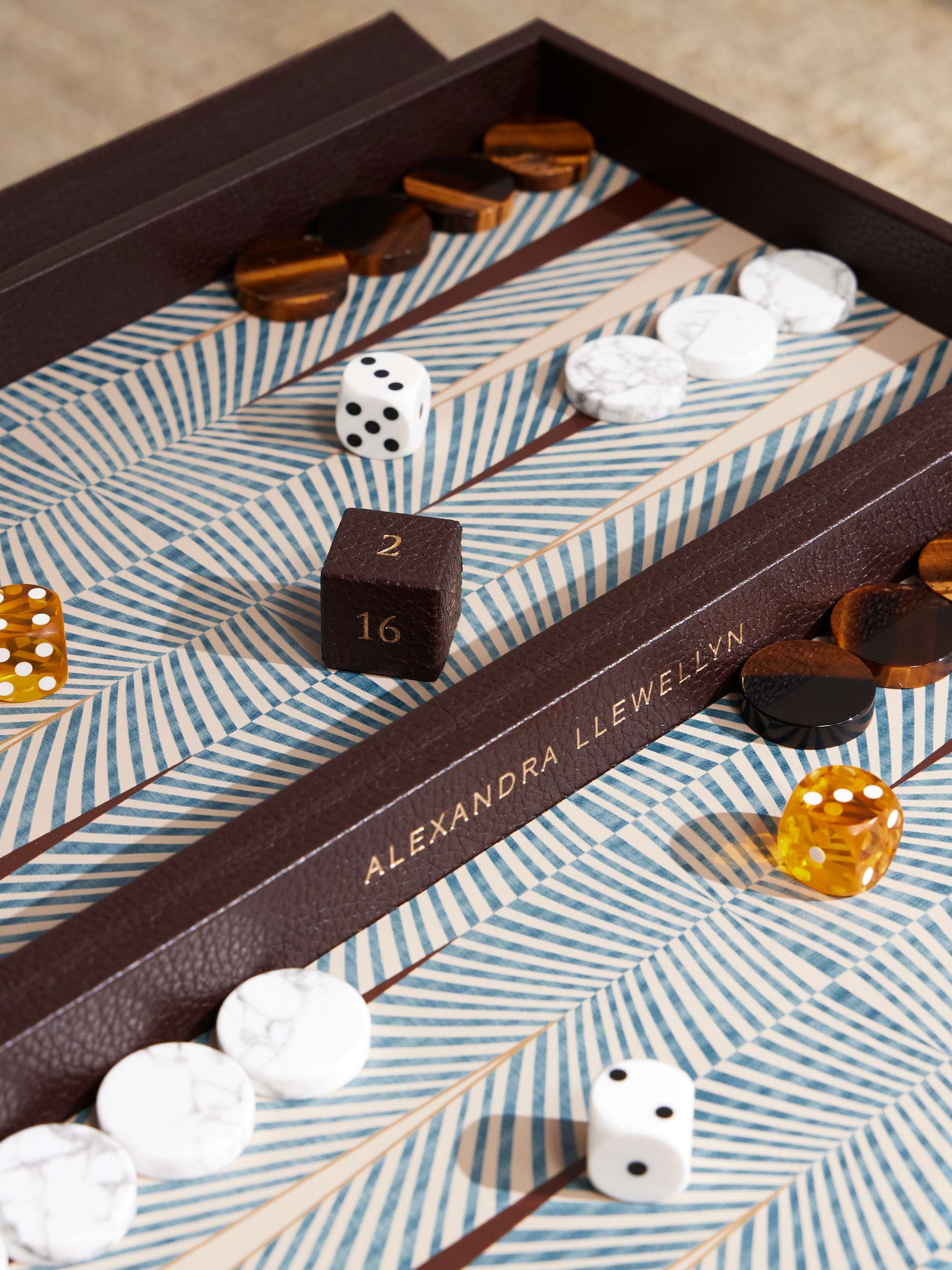 BUCCELLATI Icona Cross-Grain Leather Backgammon Set for Men | MR