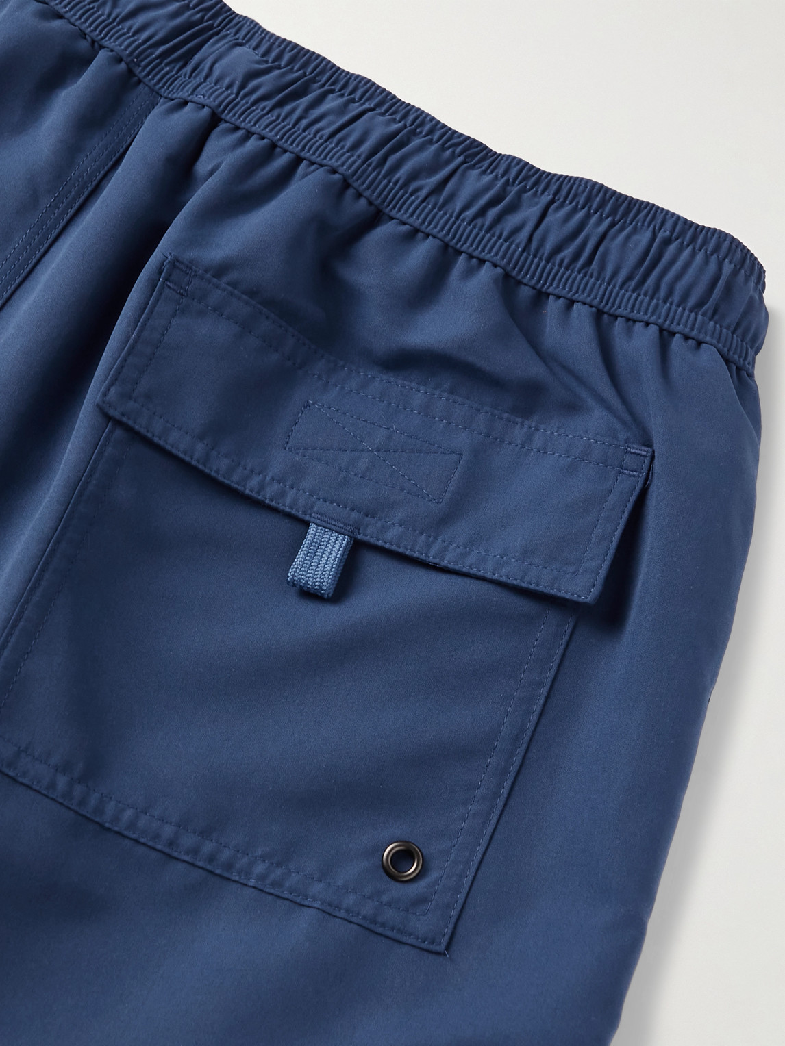 Shop Burberry Straight-leg Long-length Logo-print Swim Shorts In Blue