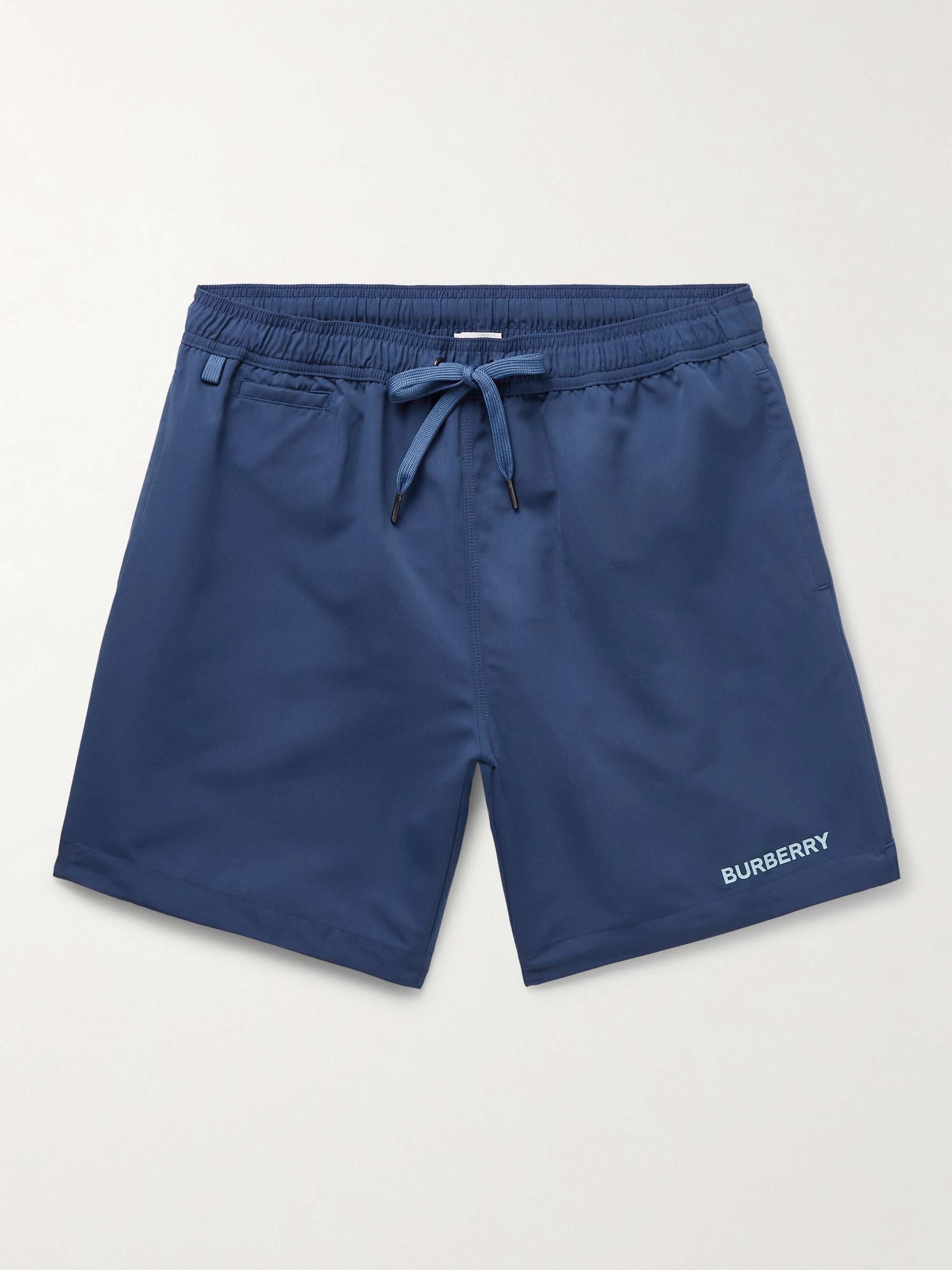 BURBERRY Straight-Leg Long-Length Logo-Print Swim Shorts for Men | MR ...