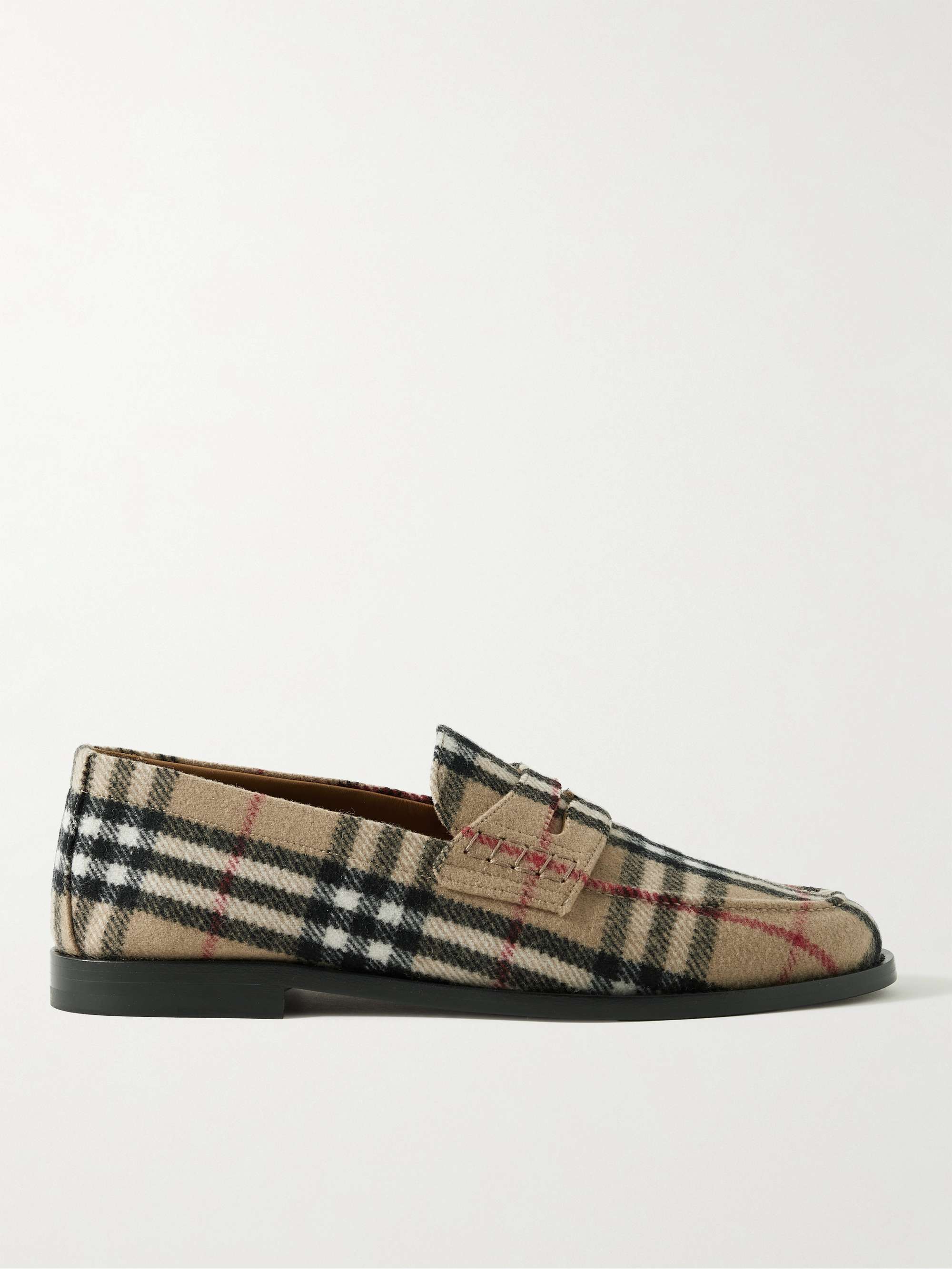 BURBERRY Checked Felt Loafers for Men | PORTER