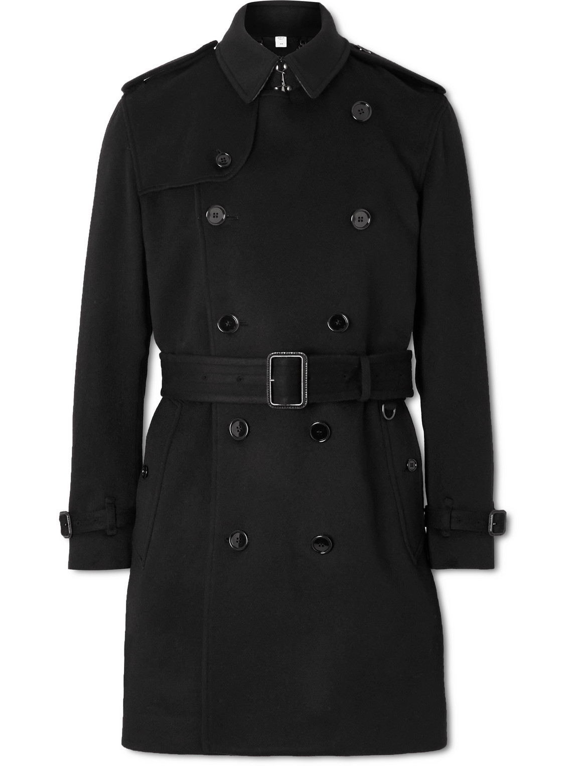Shop Burberry Kensington Double-breasted Cashmere Coat In Black