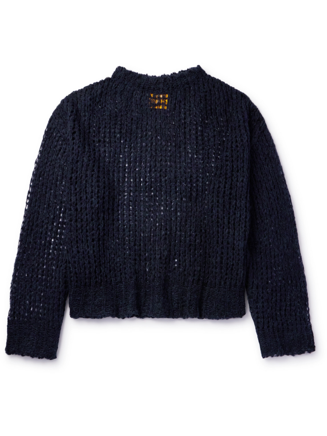 Airei Crocheted Alpaca-blend Sweater In Blue