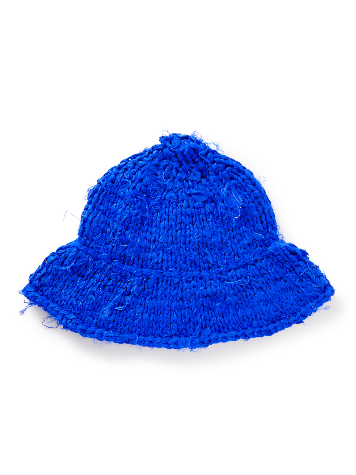 Distressed Knitted Silk Bucket Hat